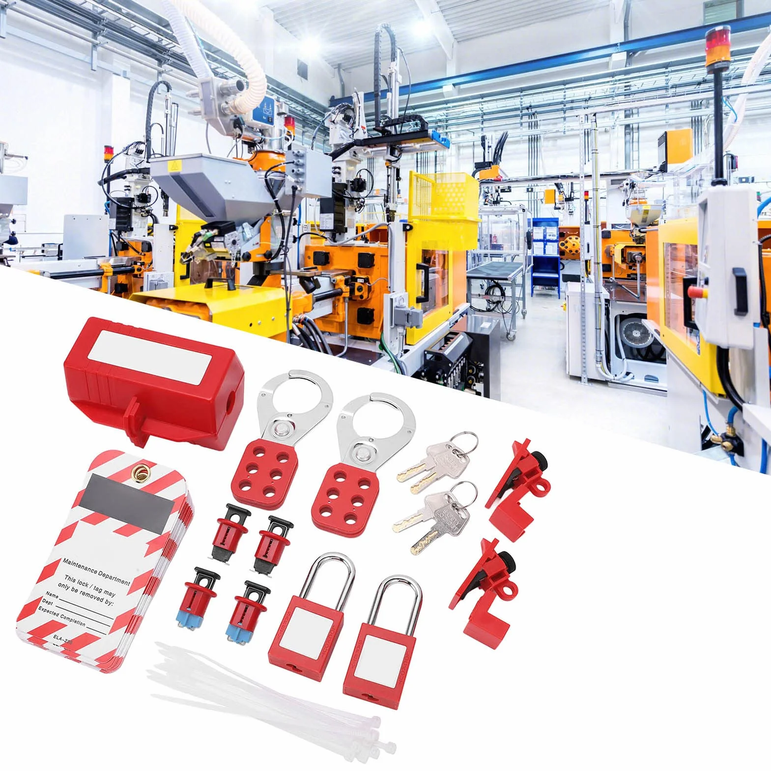 Zabezpieczenie Zasilania Elektrycznego Przerywacz Blokady Zestaw Tagout Kłódka Bezpieczeństwa Zestaw Zamków Loto do Przemysłowych Kłódek z Kluczem
