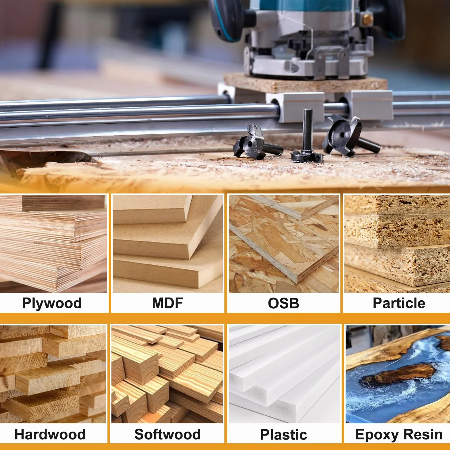 SpeTool Frez płaski, 12 mm, trzpień, 45 mm, średnica cięcia, frez płaski, frez do frezowania frezarki z powłoką ATS Płyty przekładniowe 2+2 frezy CNC Frez do drewna Frez do frezowania wałka