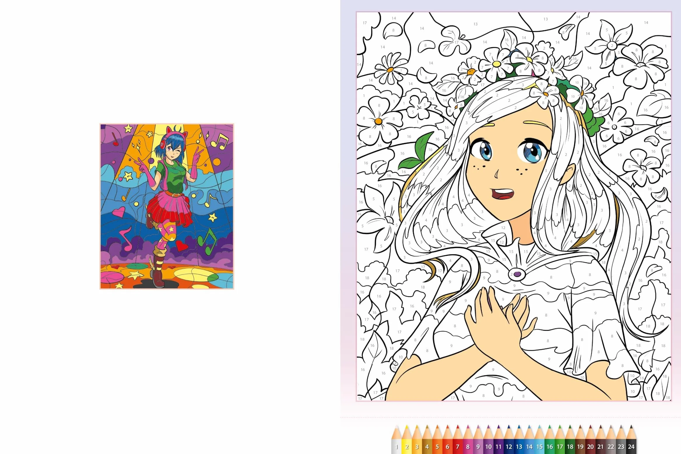 Malen nach Zahlen Manga: Über 30 Ausmalmotive, Step by Step zum fertigen Bild, für alle Manga-Fans
