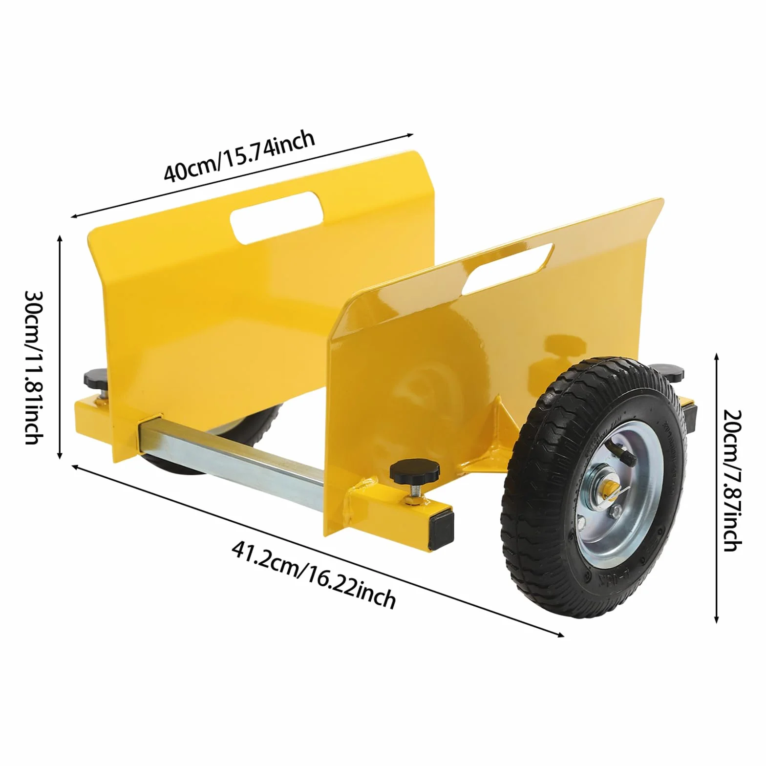 Wózek z płytami, wózek transportowy, 8 cali, gumowe koła 250-300 kg, wałek do płyt 0-23 cm, regulowany obszar ściany bocznej, wózek zaciskowy (żółty)