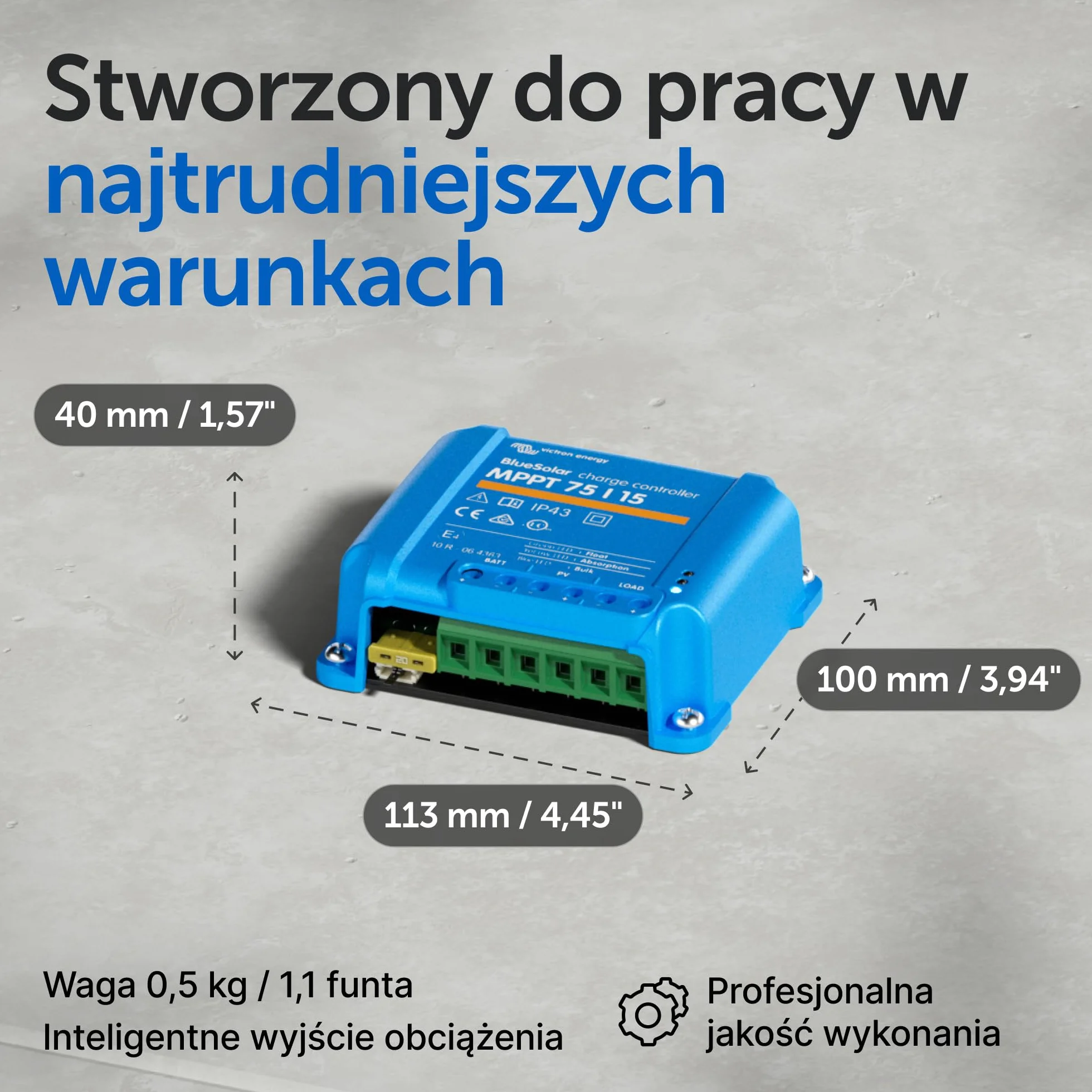 Victron Energy BlueSolar MPPT 75V 15 amp 12/24-Volt Kontroler Ładowania Słonecznego