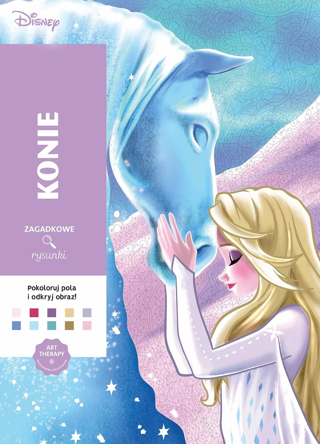 Art therapy Kolorowanka antystresowa Disney Konie Zagadkowe rysunki