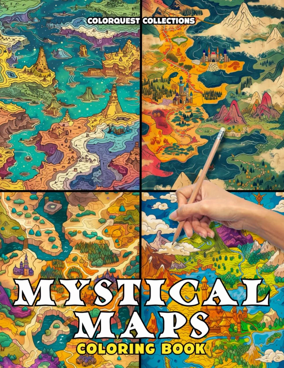 Mystical Maps Coloring Book: A Fantasy Journey of Colorful Adventure