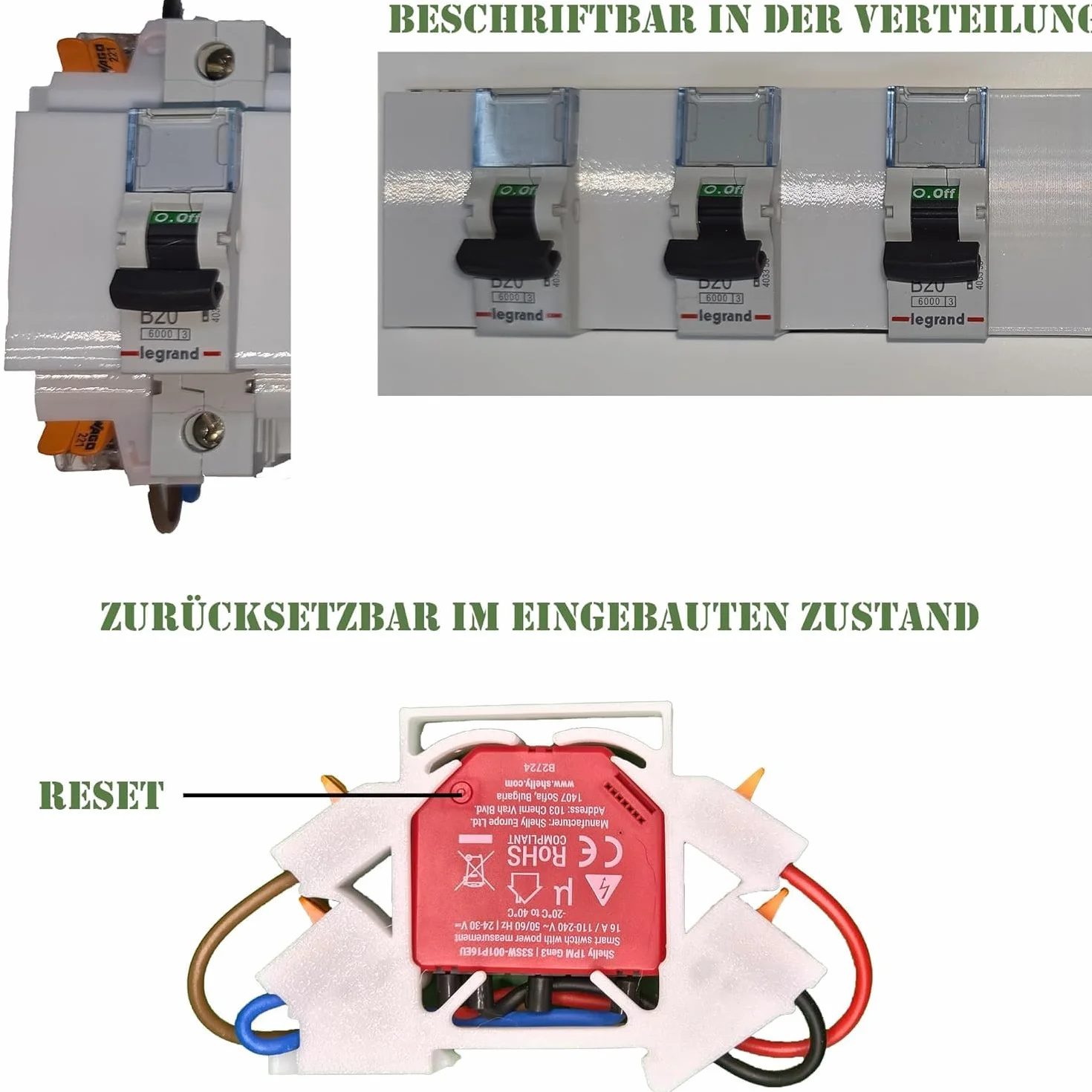 Kompatybilny uchwyt szynowy dla Shelly Relay, 1 Mini Gen3, 1PM, 1PM Mini Gen3, 2PM, 2.5, RGBW2, PM, Plus i4 DC, Dimmer 2, szyna, szyna DIN, zastosowanie Wago, 4 sztuki