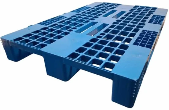 PALETA PLASTIKOWA 120x80 | AŻUROWA NA PŁOZACH NIEBIESKA | 1280WN