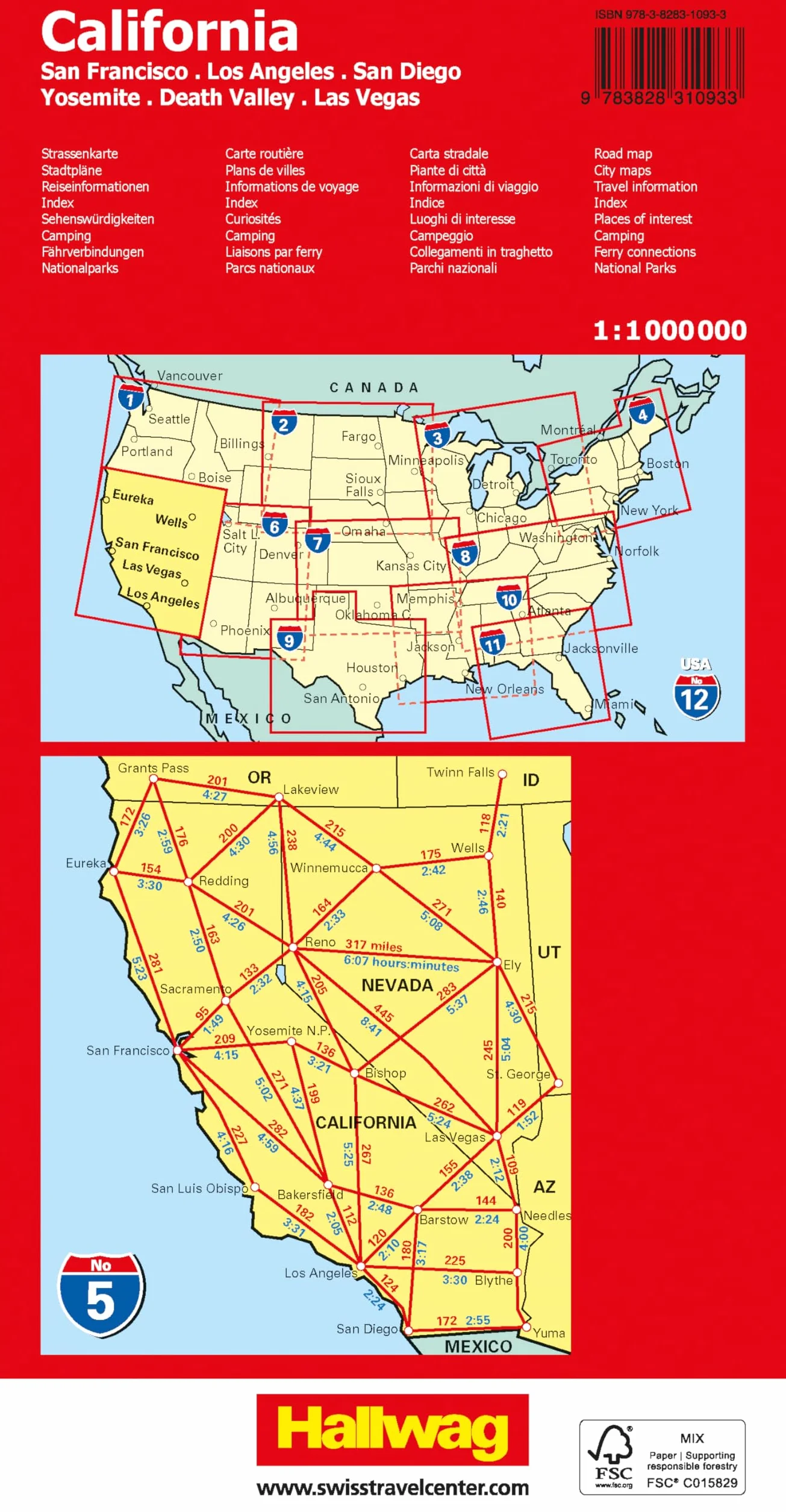 California: Mit San Francisco, Los Angeles, San Diego, Yosemite, Death Valley, Las Vegas. Inkl. Stadtpläne, Ortsverzeichnis und Reiseinformationen: 5