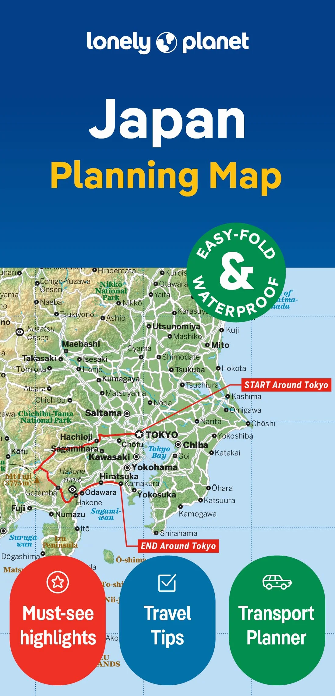 Japan Planning Map 2ed - anglais: Durable, Waterproof, Easy-Fold Travel Map with Attractions, Itineraries & Transport Guide | Handy Slipcase for Japan Adventures