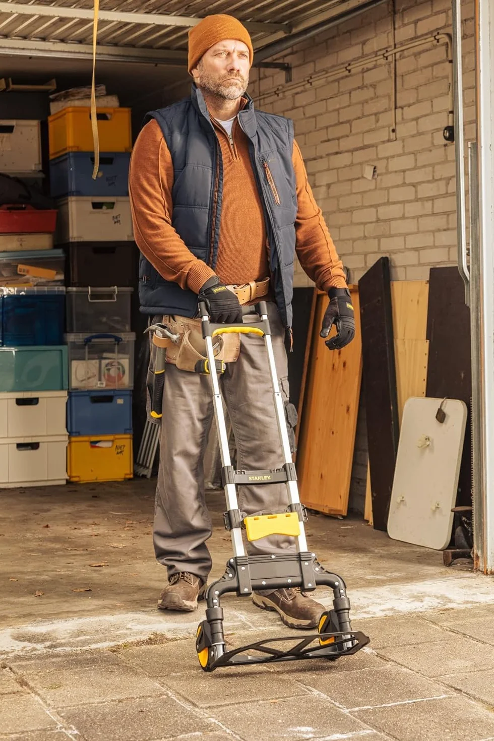 Stanley SXWTD-FT501 Składany Wózek Transportowy, Srebrny/Czarny, 70 kg