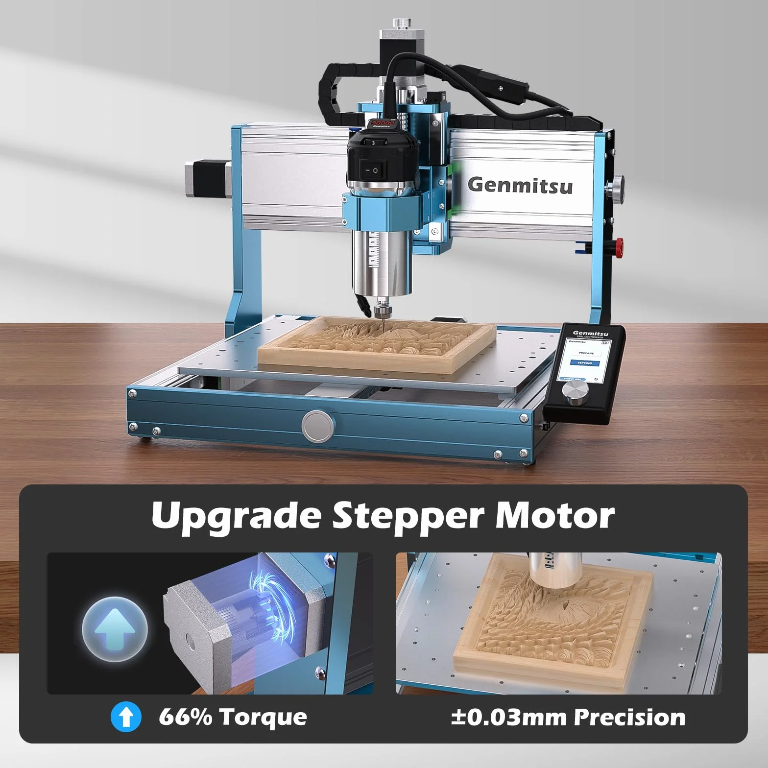 Genmitsu 3030-PROVer Ultra CNC router do metalu, całkowicie metalowa grawerka CNC z mocnym wrzecionem 710 W, wysoka precyzja ±0,03 mm, podwójne prowadnice liniowe i śruby kulowe, do grawerowania