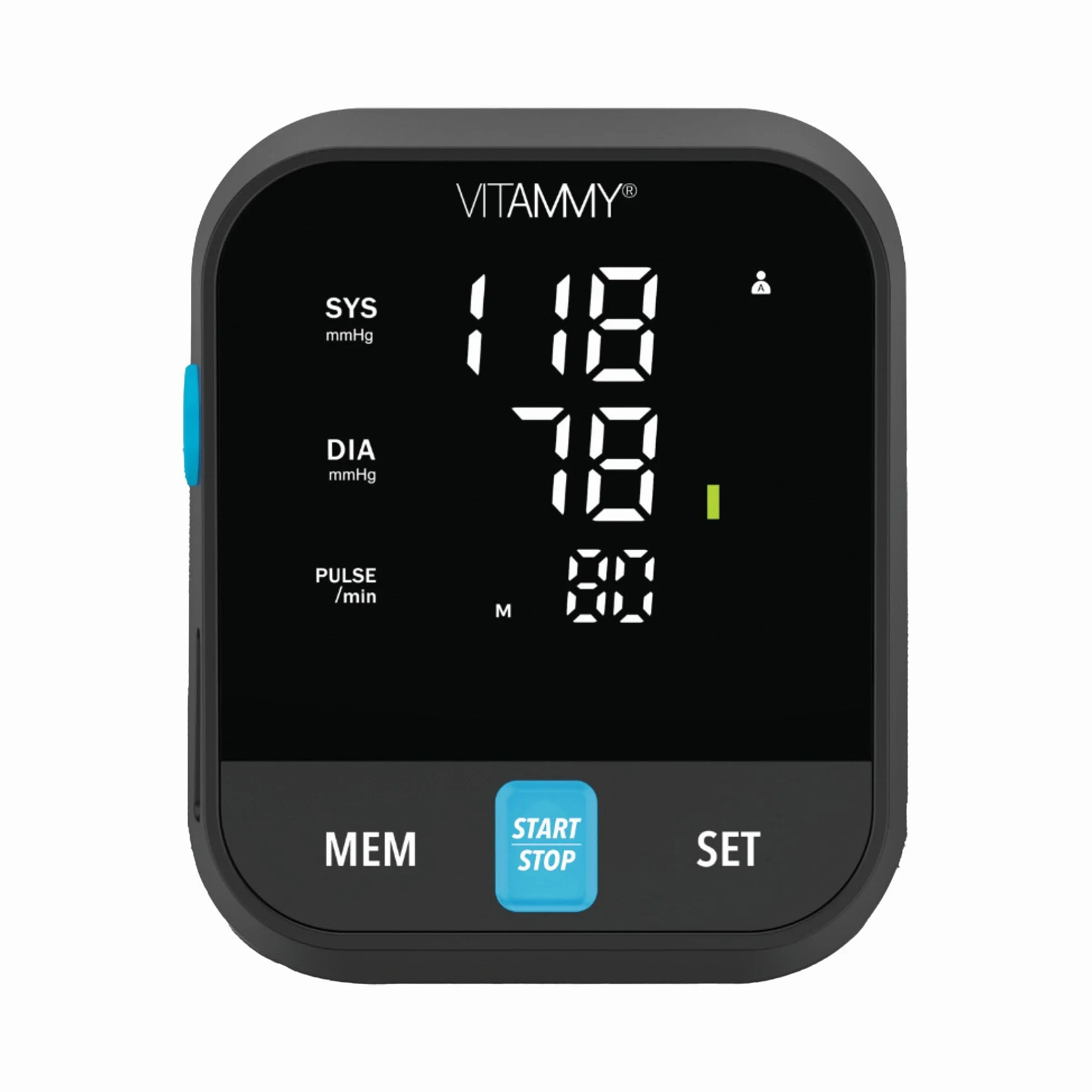 VITAMMY Next e5 Ciśnieniomierz naramienny, czarny, z komunikatami głosowymi po polsku, mankiet 22-40 cm, zasilanie USB-C/baterie AA, z etui, wyświetlacz LCD