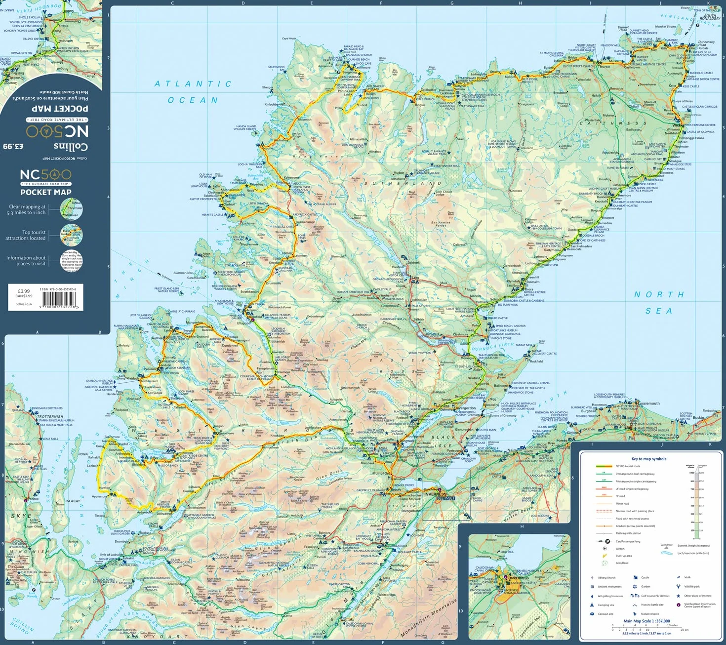 NC500 Pocket Map: Plan Your Adventure on Scotland’s North Coast 500 Route Official Map