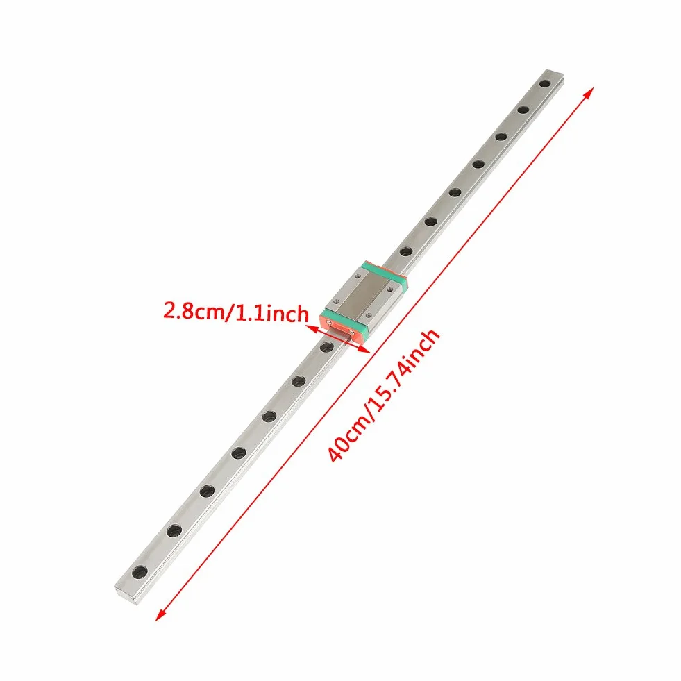 2 szt. LML12H prowadnica liniowa MGN12H długość 400mm, prowadnica liniowa do drukarki 3-wymiarowej DIY i komputerowej maszyny do sterowania cyfrowego