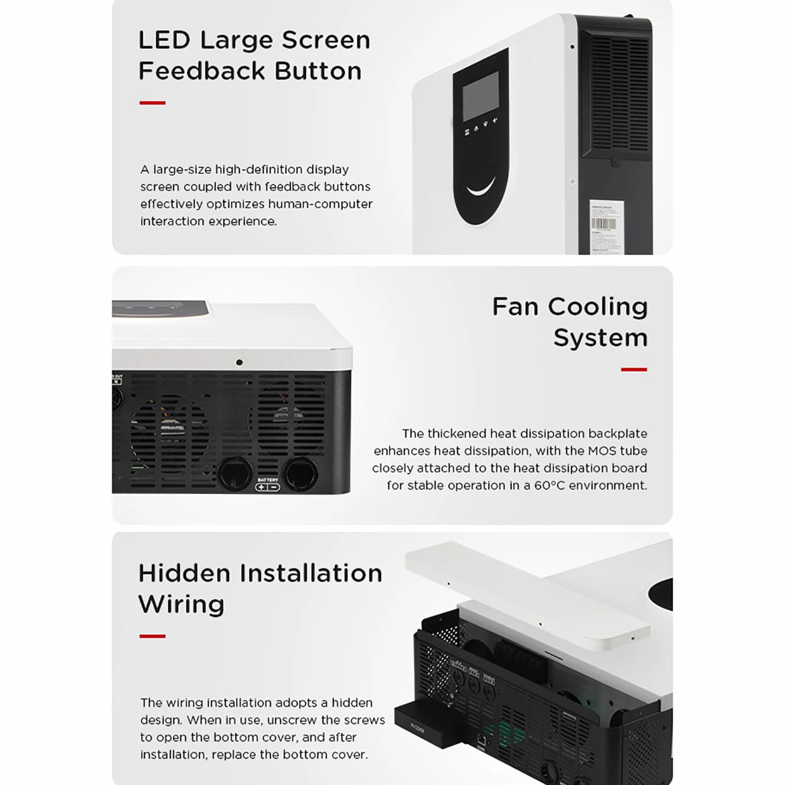 Hybrydowy falownik solarny (1,0-10,2 kW), czysty inwerter sinusoidalny 12 V, 24 V, 48 V, hybrydowa ładowarka off-grid, wyświetlacz LCD, z kontrolerem ładowania solarnego MPPT 40/80/120/160 A, DC12 V