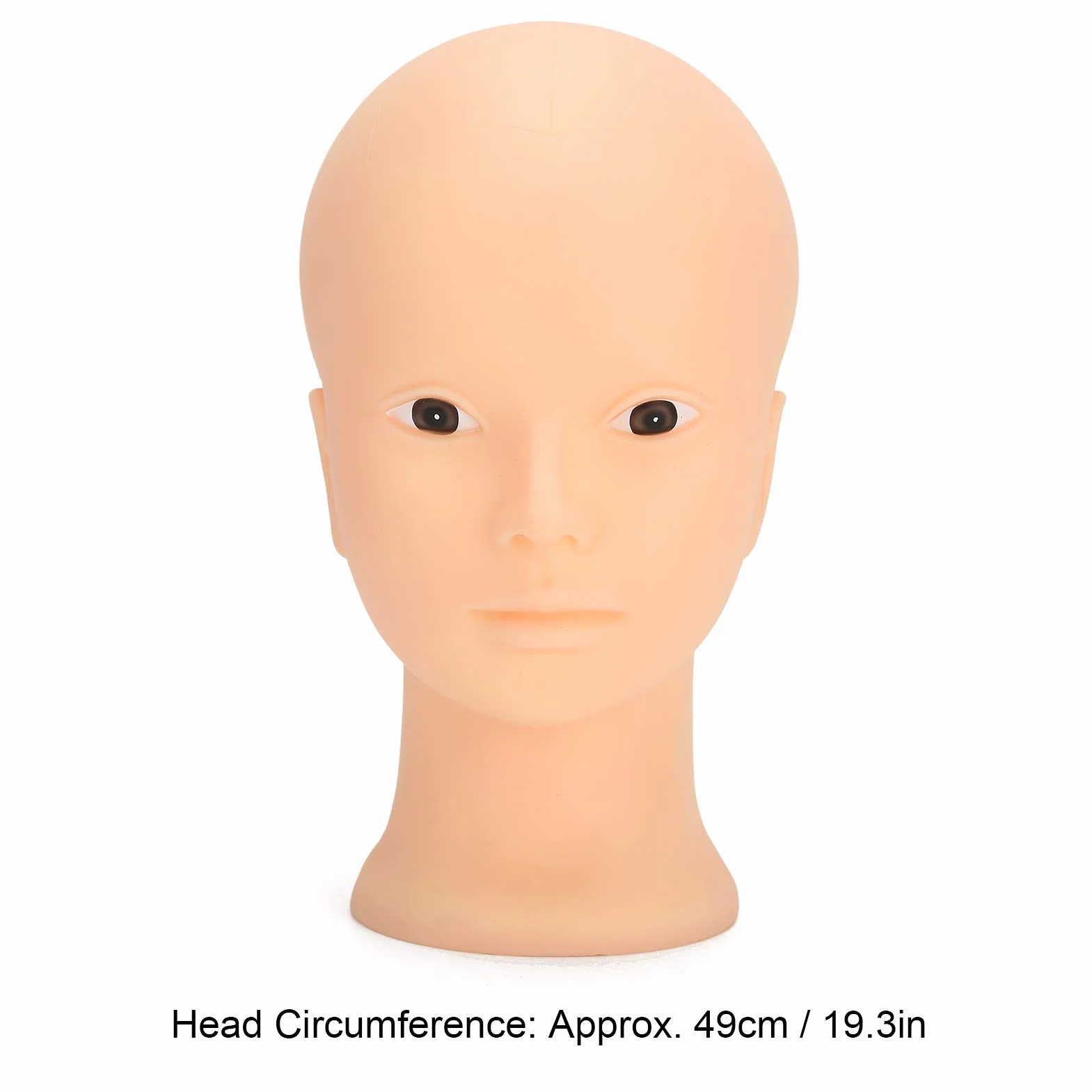 Cuifati Bald Manekin Head, 19.3 w 3D Make Up Practice Training Head, Kosmetologia Głowa Okulary, Włosy, Kapelusz, Hełm, Okulary (Brak stylu makijażu)