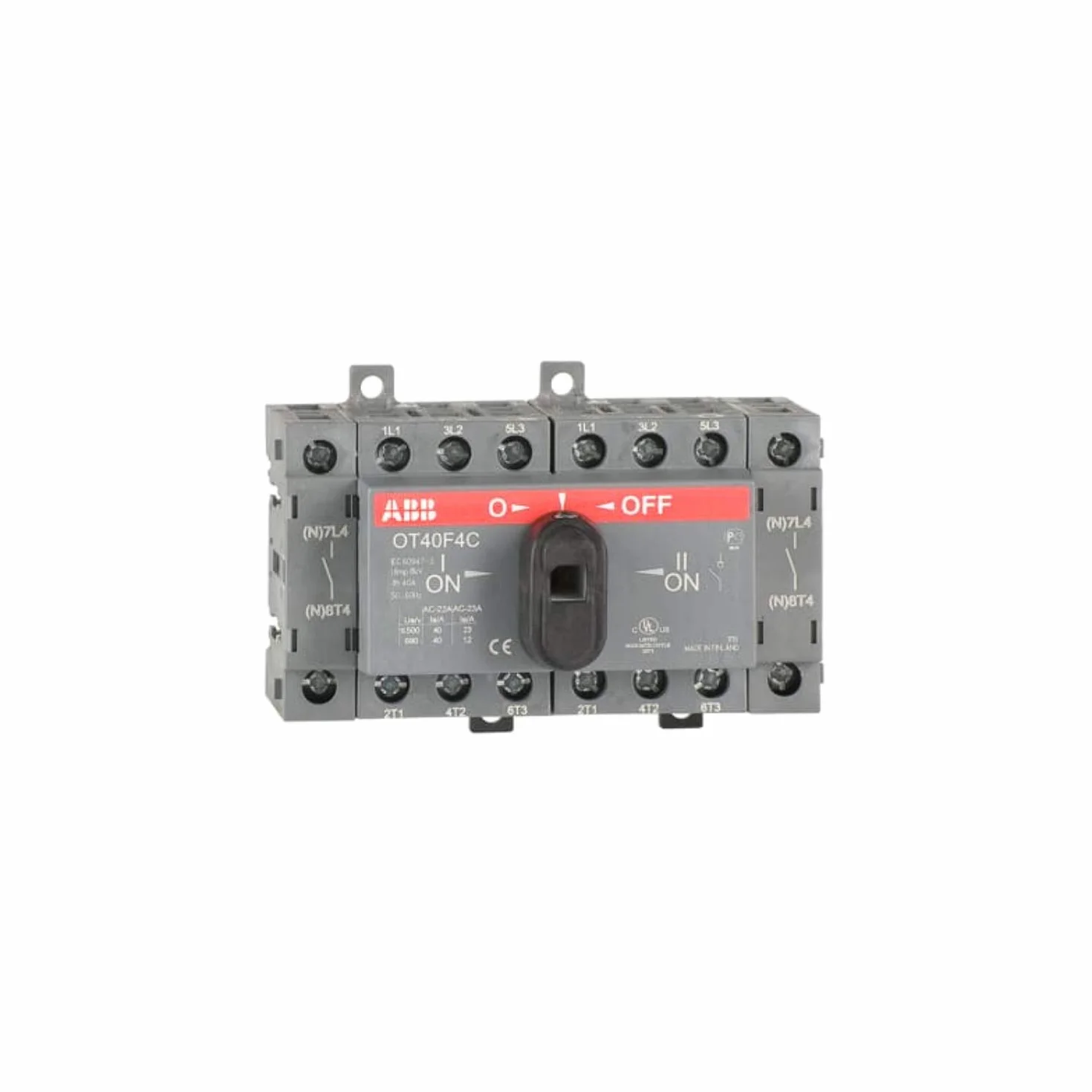 Abb -entrelec OT40F4C 1SCA104934R1001 przełącznik modułowy, szary/czarny/czerwony, Estándar