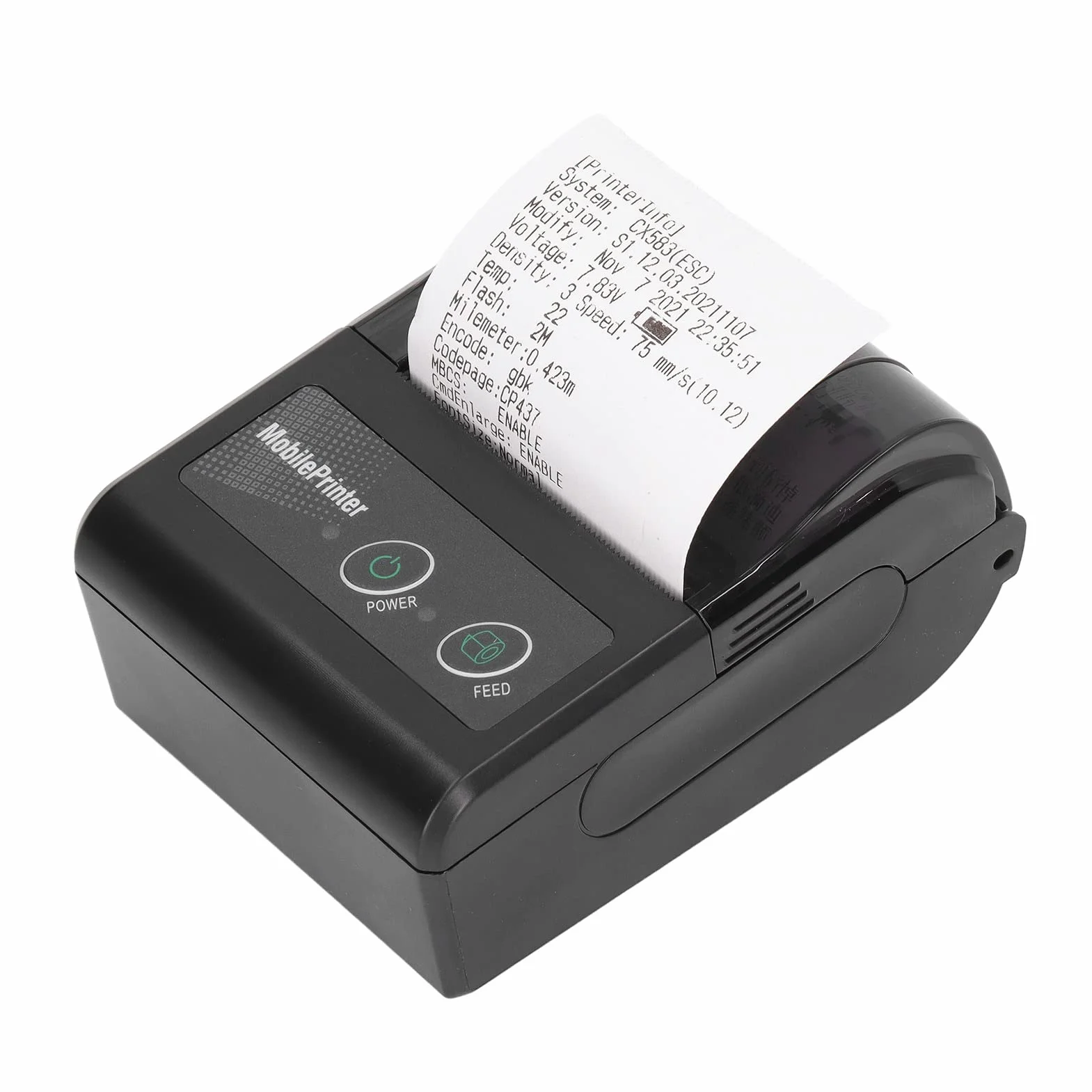 Drukarka Paragonów Bluetooth, Przenośna Przenośna Drukarka USB do Rachunków 57 Mm, Mobilna Drukarka POS, Przenośna Drukarka Termiczna 200 Dpi, Drukarka do Skórzanego Paska, Obsługa Telefonu/Windows, D
