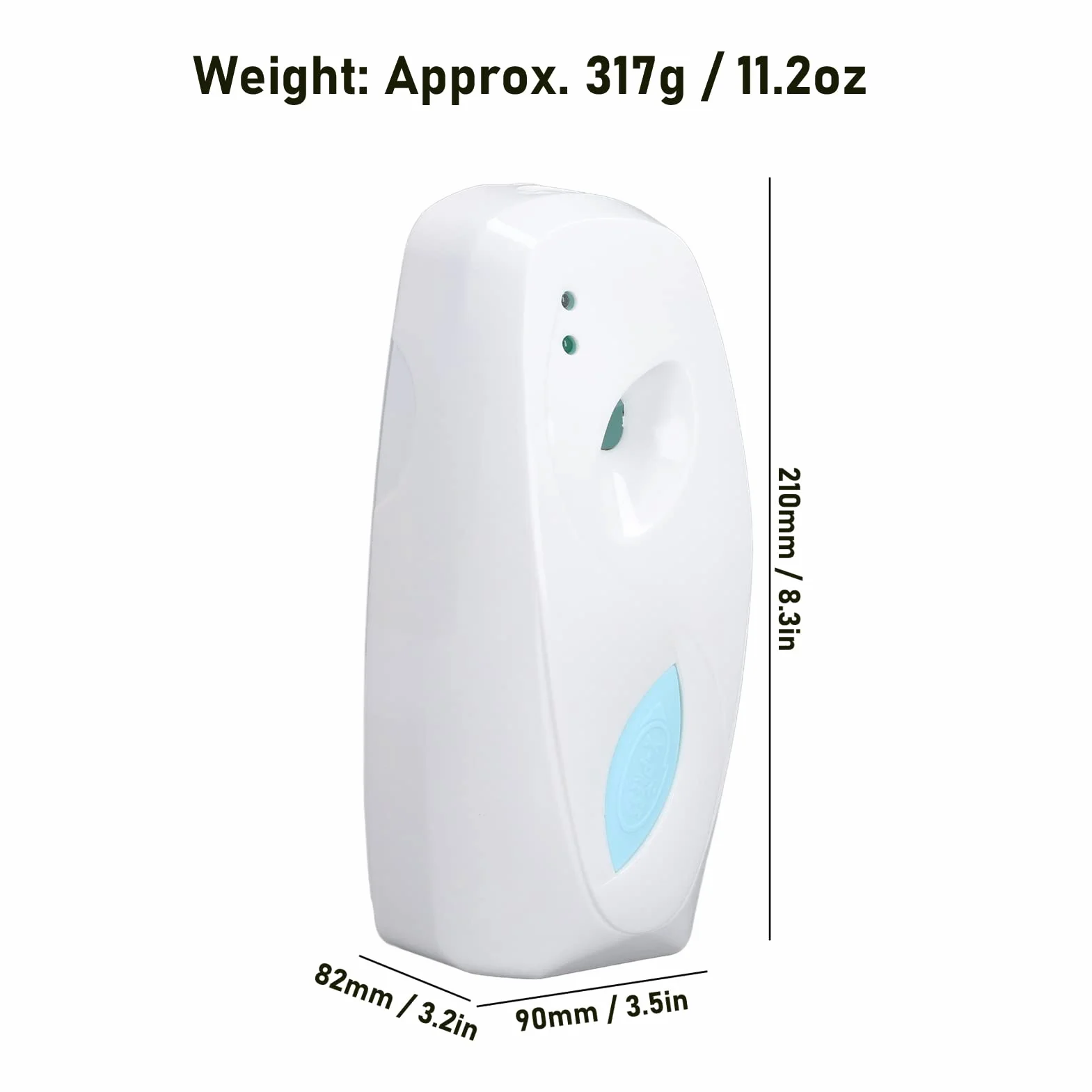 Automatyczny dozownik zapachowy 300 ml, automatyczny rozpylacz w aerozolu perfumowany dozownik zapachowy na ścianę, automatyczny dozownik dezodorantu biały 90x82x210mm
