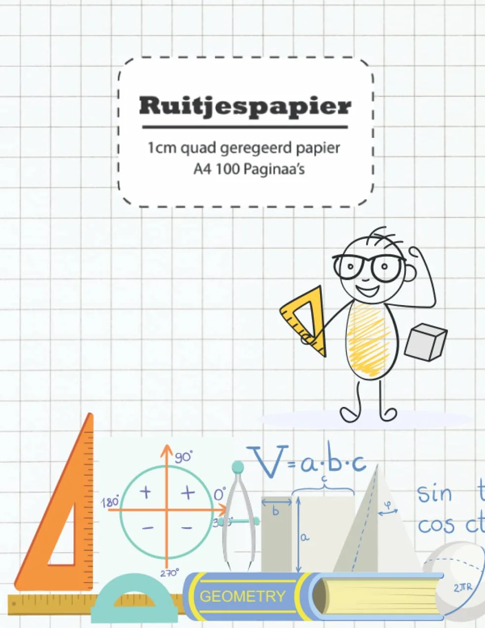 Ruitjespapier: A4 Formaat 1cm Ruitjespapier Notitieboek,100 Pagina's Perfect Voor Alle kantoor, School en Thuis Toepassingen