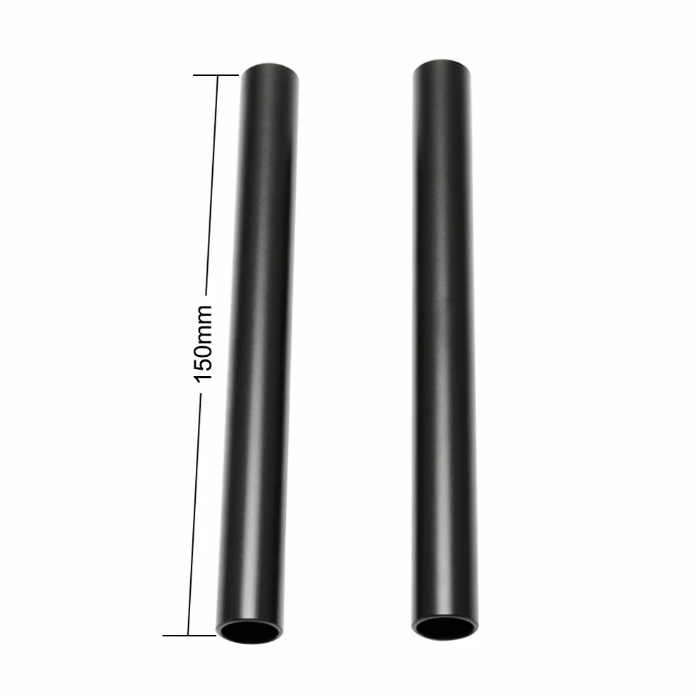 NICEYRIG Standardowe aluminiowe pręty 15 mm długości 15 cm gwint M12 do podparcia ramienia aparatu