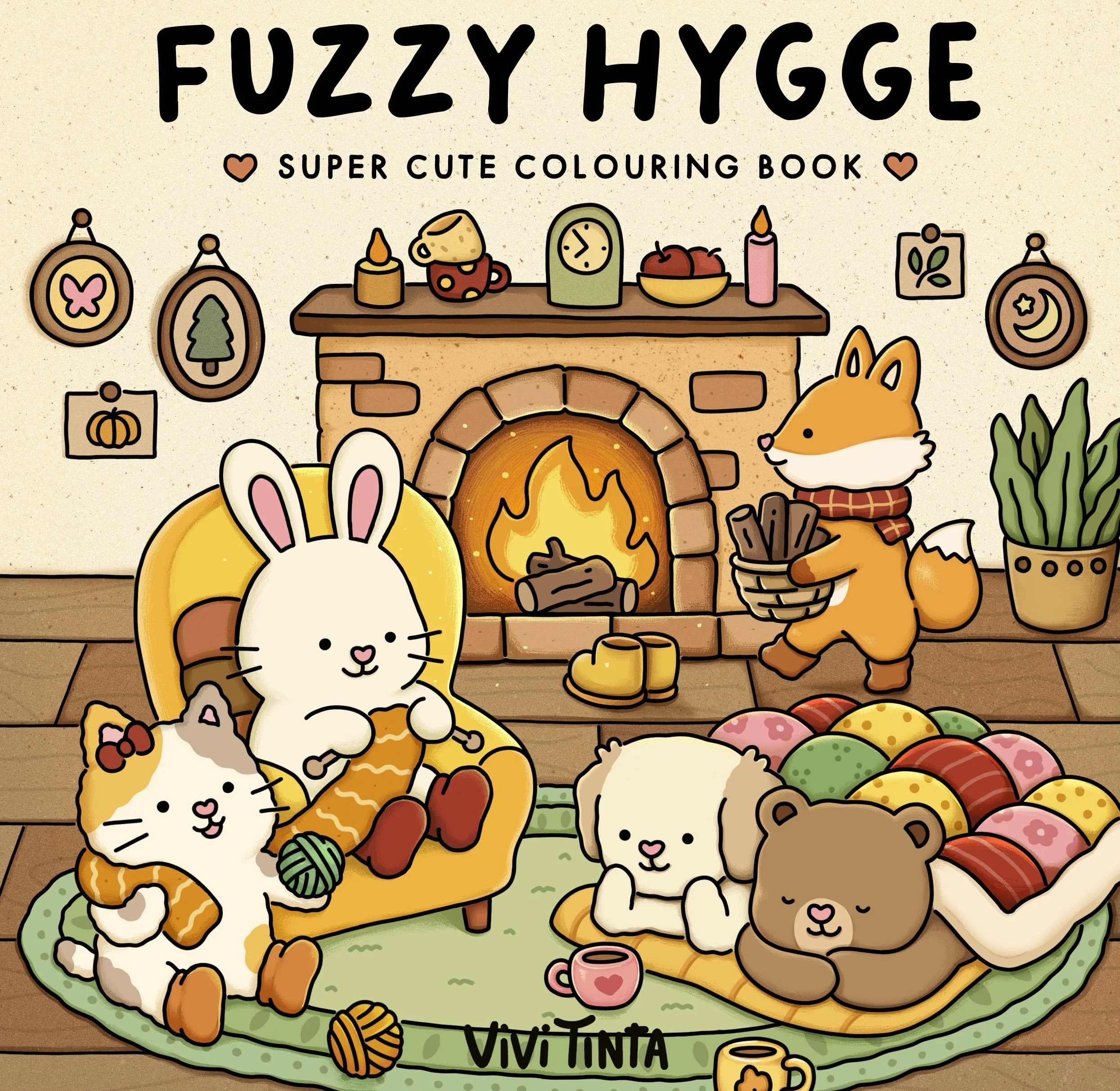 Fuzzy Hygge: Cute and Cozy Coloring Book for Adults & Teens Featuring Adorable Animals Characters for Stress Relief: Cute and Cozy Colouring Book ... for Stress Relief (Fuzzy Friends Colouring)
