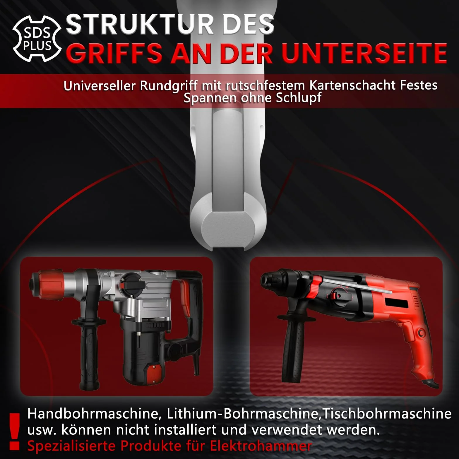 CSOOM Otwornica do betonu 90 mm z drążkiem przedłużającym SDS-Plus 110 mm, zestaw otwornic do betonu, 4 x 8 x 110 mm, końcówka z twardego metalu, 2 wiertła centrujące