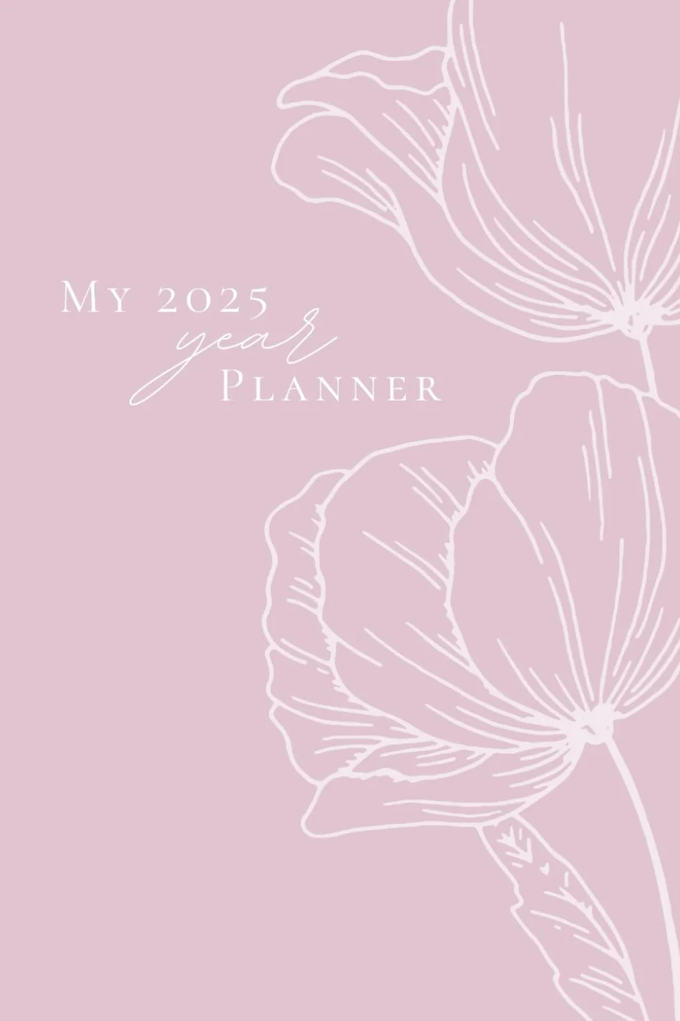 Mój planner na rok 2025: Tygodniowy & dzienny kalendarz z tygodniowymi celami i notatkami | Estetyczna pastelowa różowa okładka | Kompaktowy rozmiar
