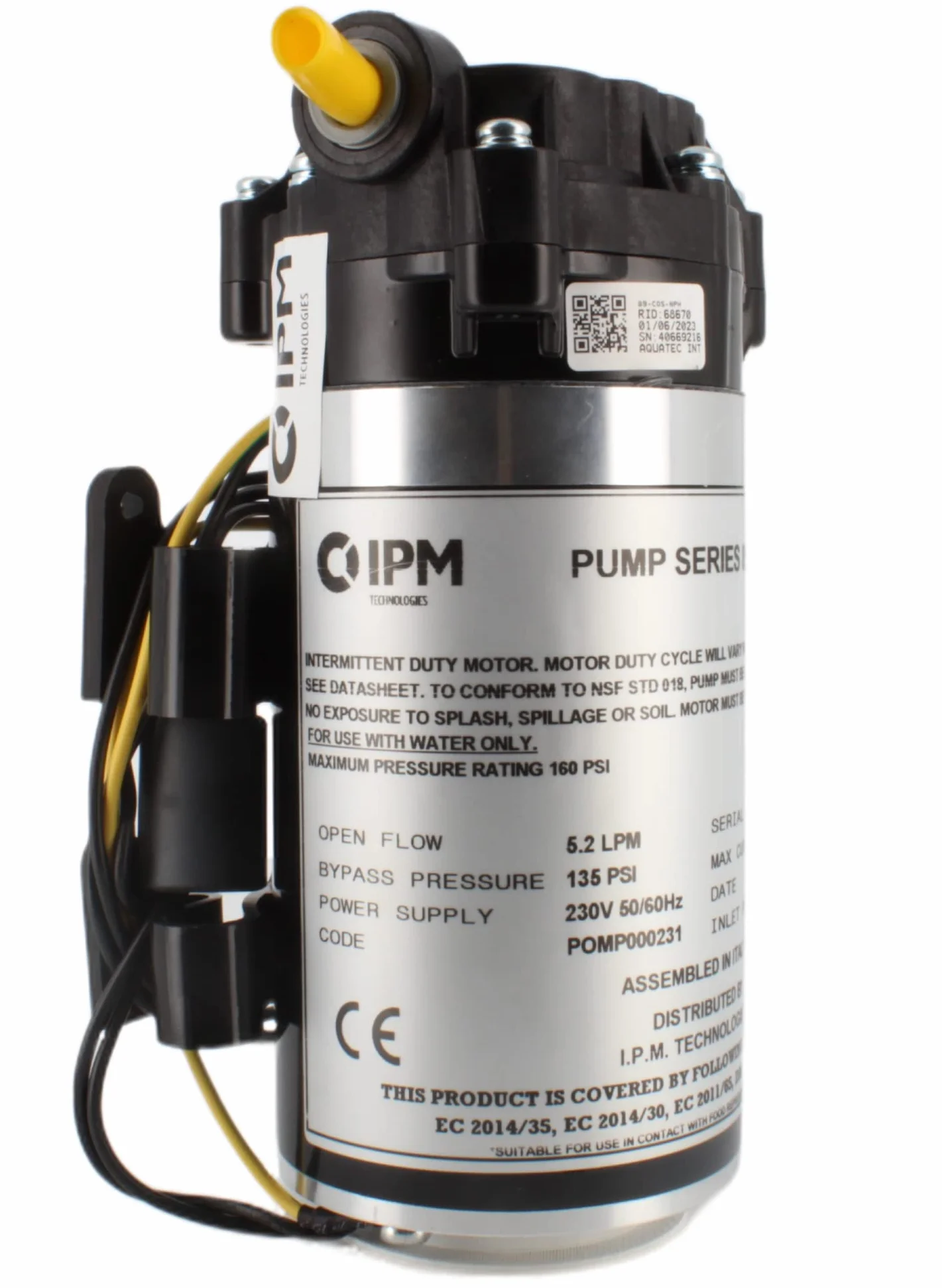 Aquatec CDP 8900 pompa membranowa do odwróconej osmozy i regulatora wody 3/8 cala, wyprodukowana we Włoszech, kompatybilna z CDP 8800 i CDP 8800N