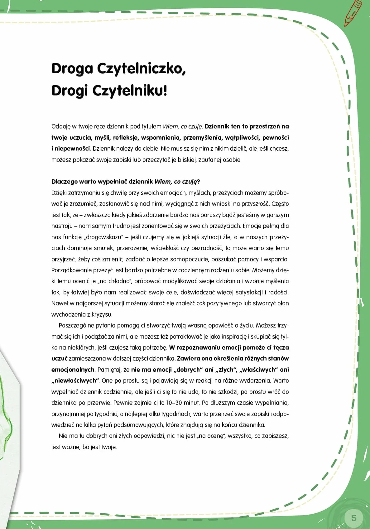 WIEM, CO CZUJĘ: Dziennik myśli i uczuć dla młodzieży