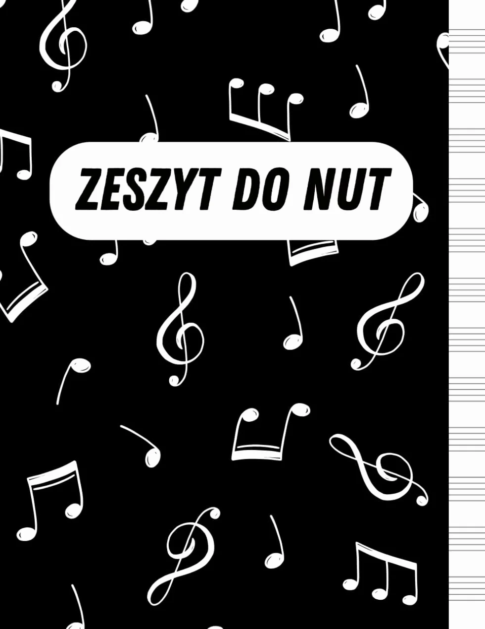 Zeszyt do nut | Papier nutowy | Zeszyt dla muzyków: 100 Stron | 12 pięciolinii | Rozmiar A4 | Polish Edition
