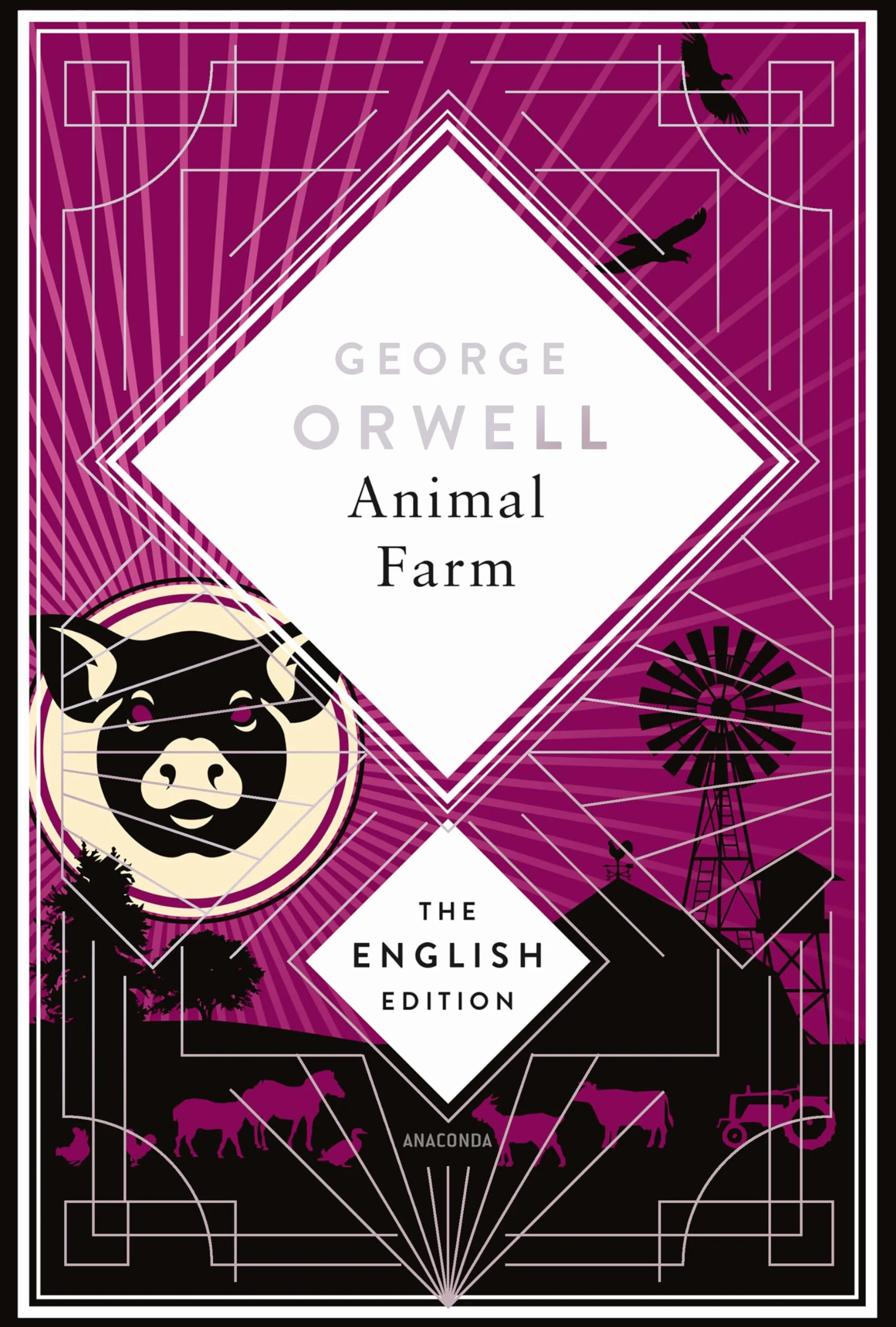 Animal Farm by George Orwell. English Edition: A special edition hardcover embossed with silver foil