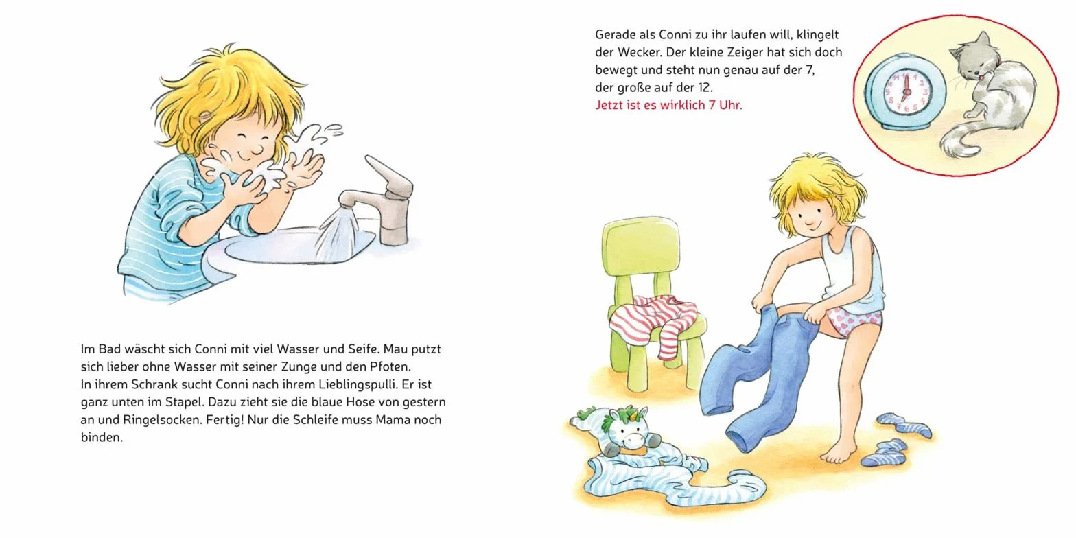LESEMAUS 190: Conni lernt die Uhrzeit