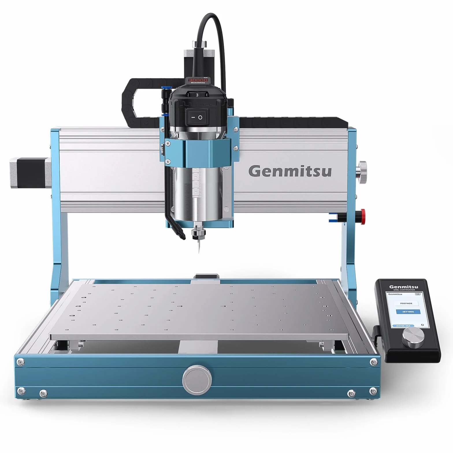 Genmitsu 3030-PROVer Ultra CNC router do metalu, całkowicie metalowa grawerka CNC z mocnym wrzecionem 710 W, wysoka precyzja ±0,03 mm, podwójne prowadnice liniowe i śruby kulowe, do grawerowania