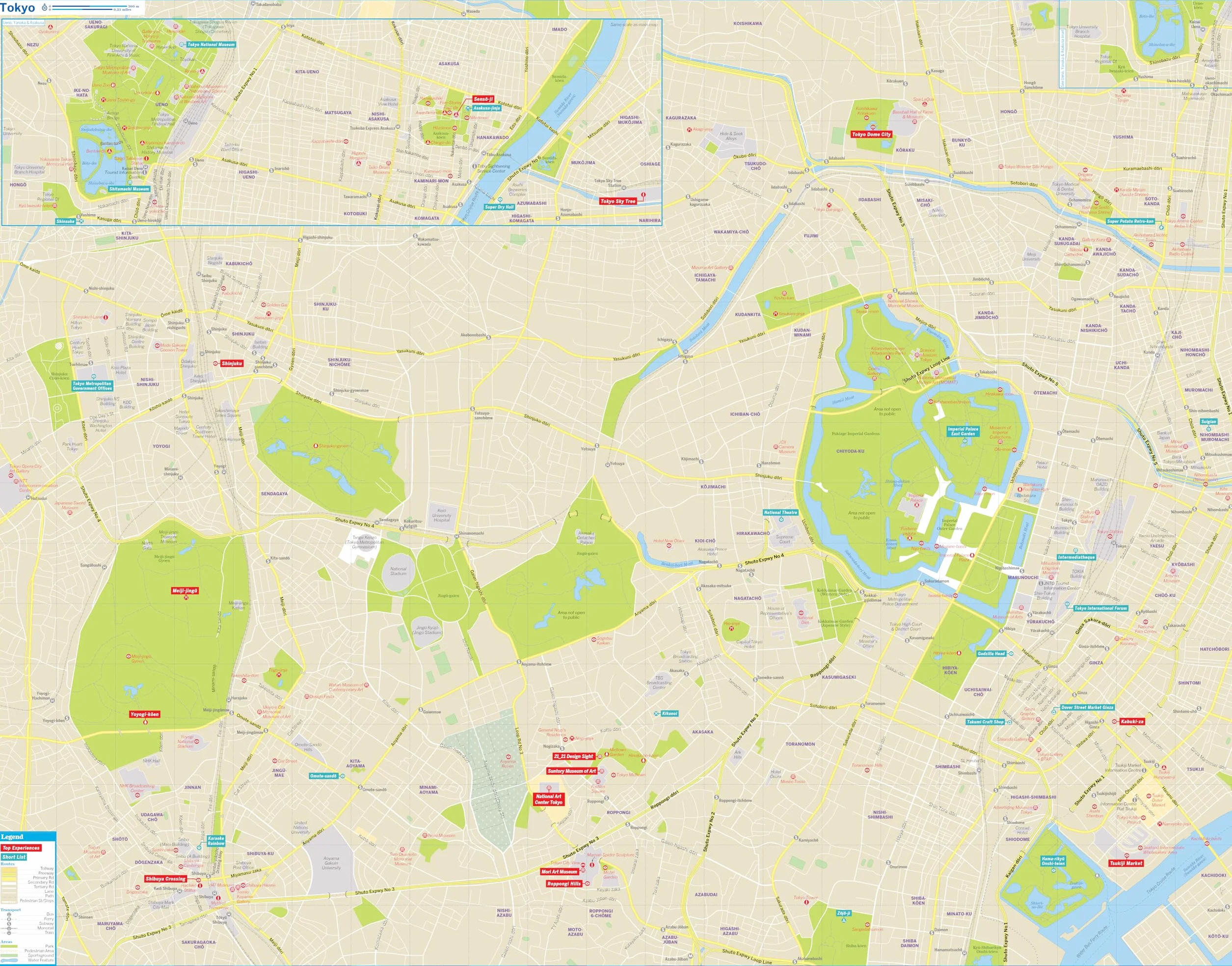 Tokyo City Map 2ed - anglais: Durable, Waterproof, Easy-Fold Planning Map with Attractions & Walking Tours