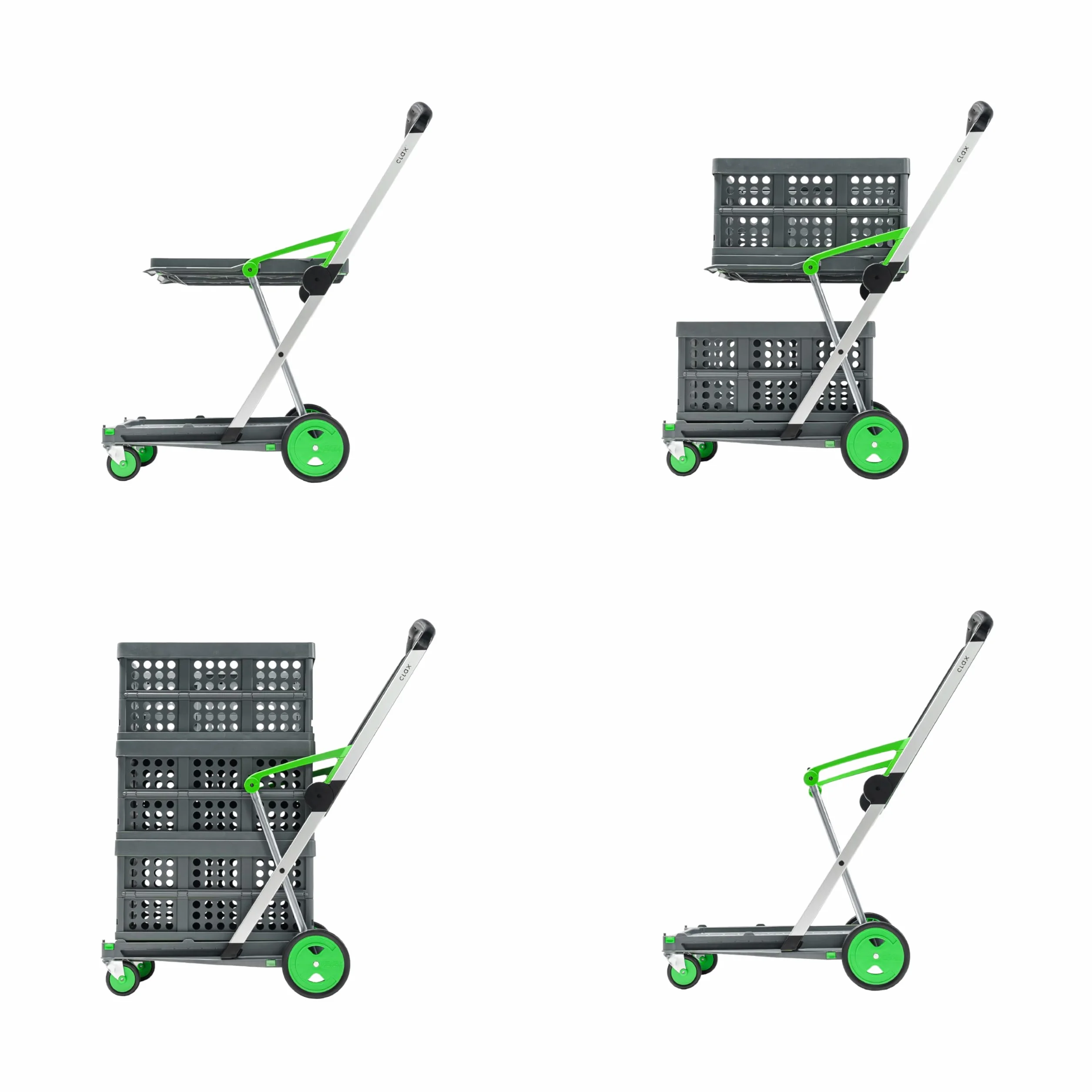 Clax® | Składany transport mobilny | Basic bez składanej skrzynki | Wózek | Wózek do przygotowywania zamówień | Składany