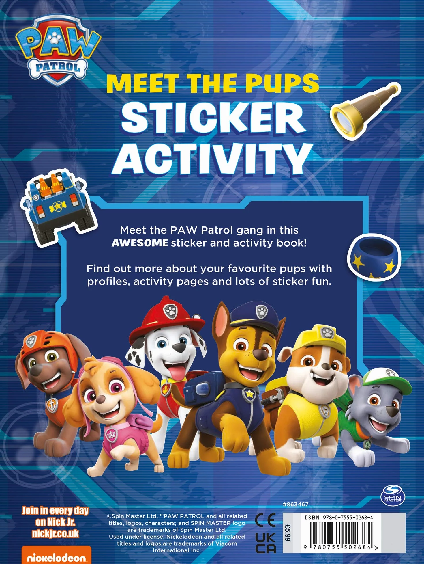 Paw Patrol: Meet the Pups Sticker Activity: With over 50 BIG stickers! A fun illustrated sticker book for children aged 3, 4, 5 based on the Nickelodeon TV Series