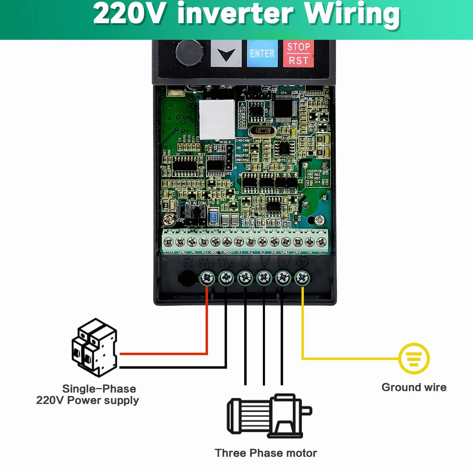 DEWIN przetwornica częstotliwości, wejście 1-fazowe 3-fazowe wyjście VFD przetwornica częstotliwości regulator prędkości silnika 2,2 kW 220 V