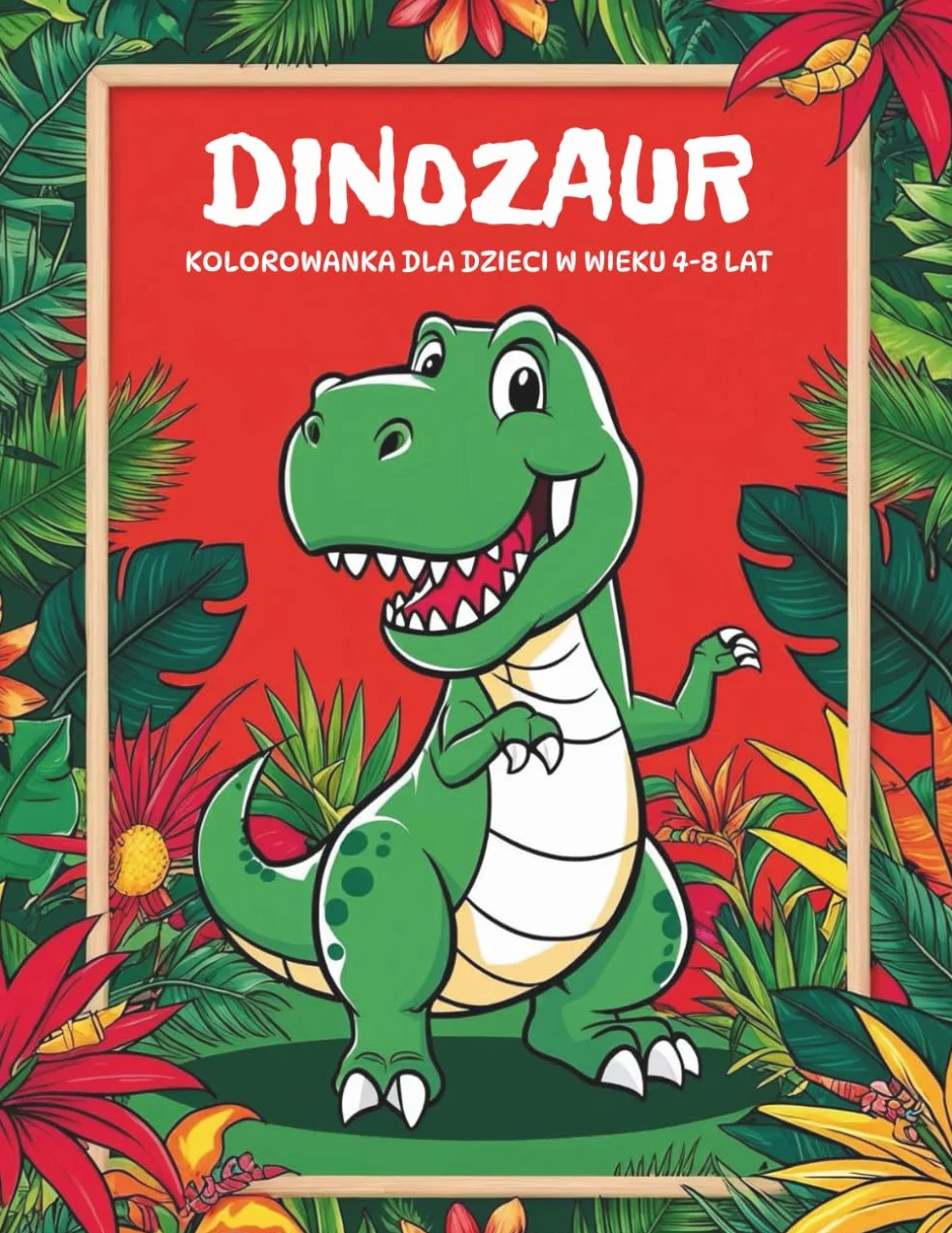 Dinozaur. Kolorowanka dla dzieci w wieku 4-8 lat.: Idealny prezent dla dziewczynek i chłopców kochających dinozaury; 30 uroczych, dużych ilustracji.