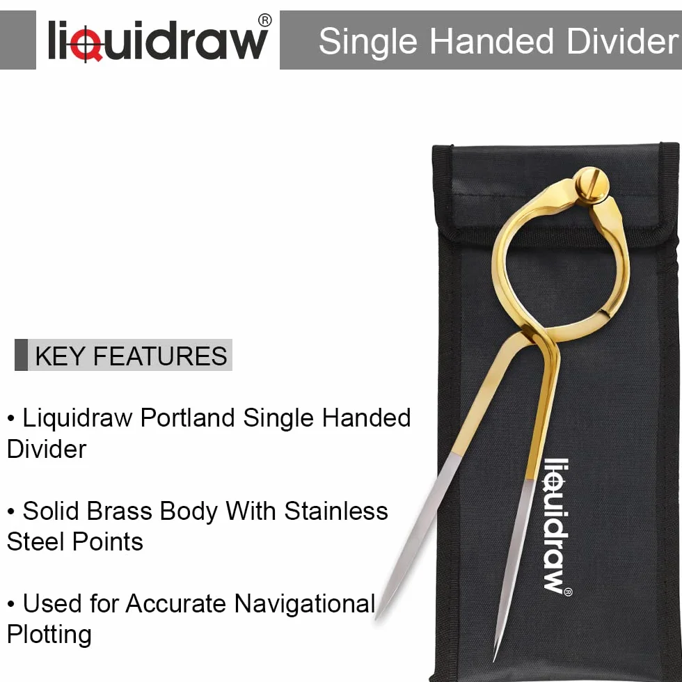Liquidraw Portland Plotter kursowy z kątomierzem morskim 20 cm mosiężną przegrodą przezroczysty akryl