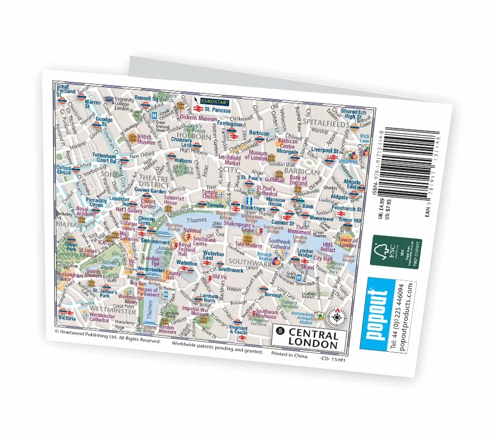 London Bus Underground Doubl: Pocket-size, pop up map showing London's bus network and entire tube network