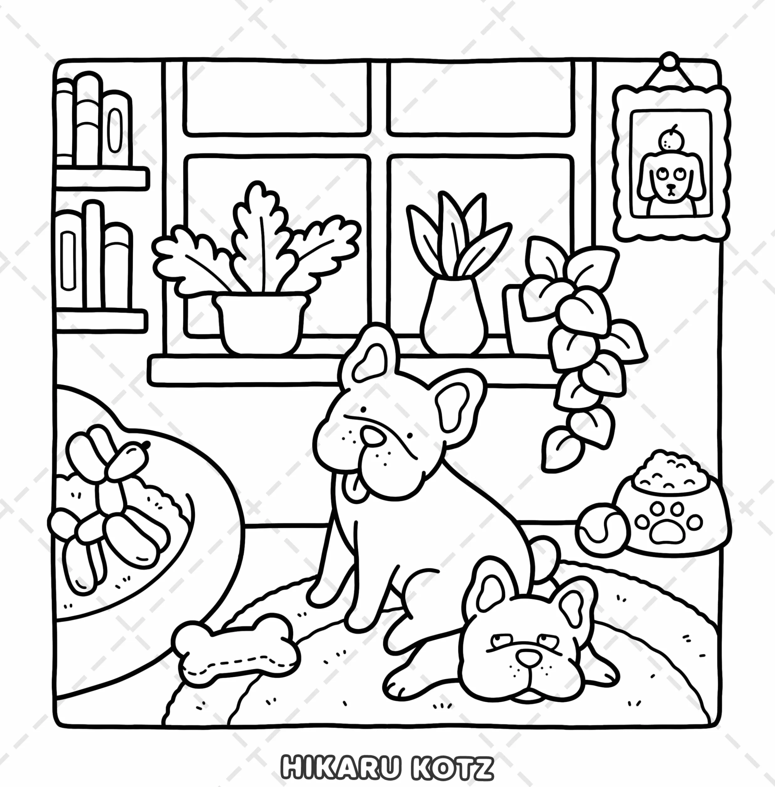 Dog Moments: Puppy Life Coloring Book for Adults and Teens