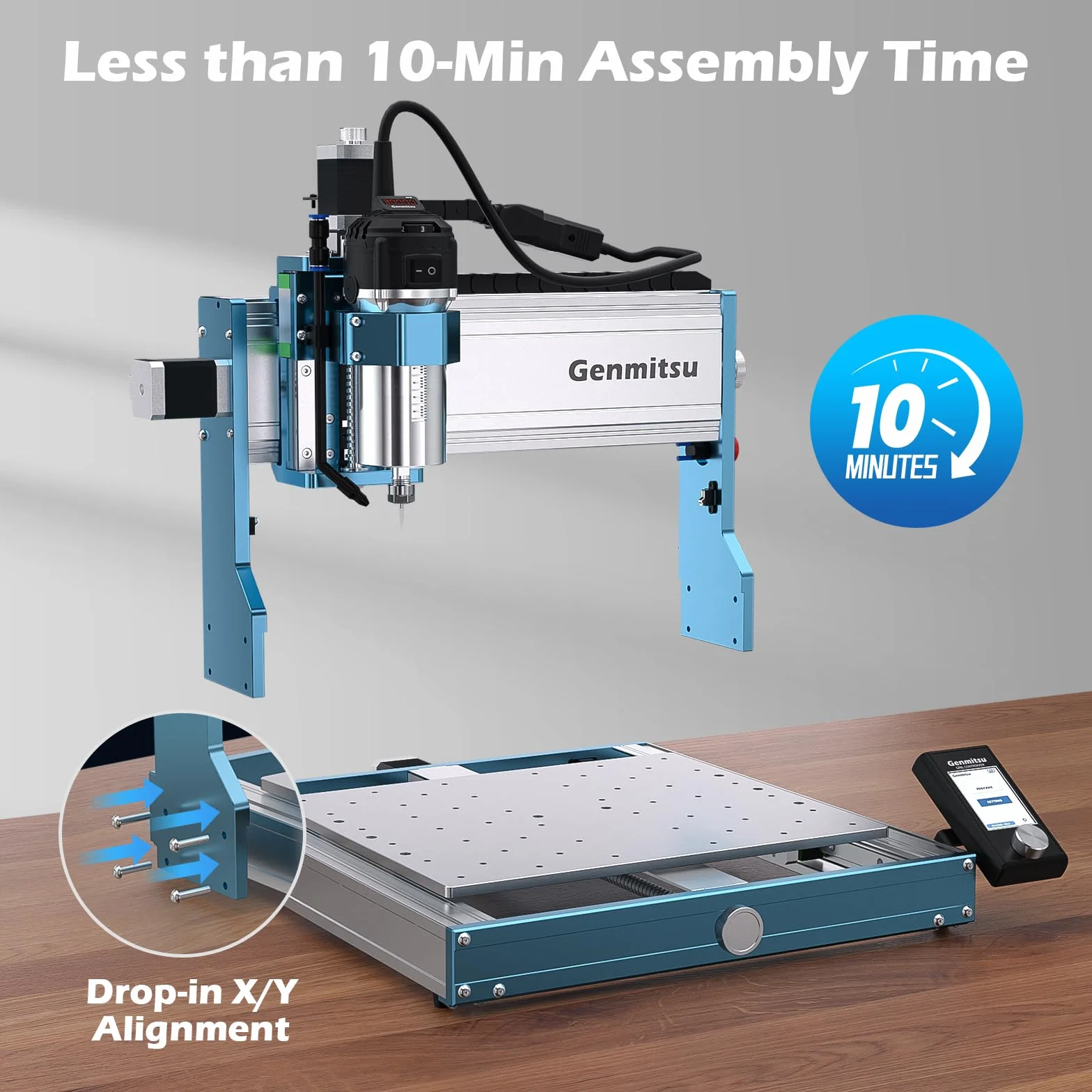 Genmitsu 3030-PROVer Ultra CNC router do metalu, całkowicie metalowa grawerka CNC z mocnym wrzecionem 710 W, wysoka precyzja ±0,03 mm, podwójne prowadnice liniowe i śruby kulowe, do grawerowania