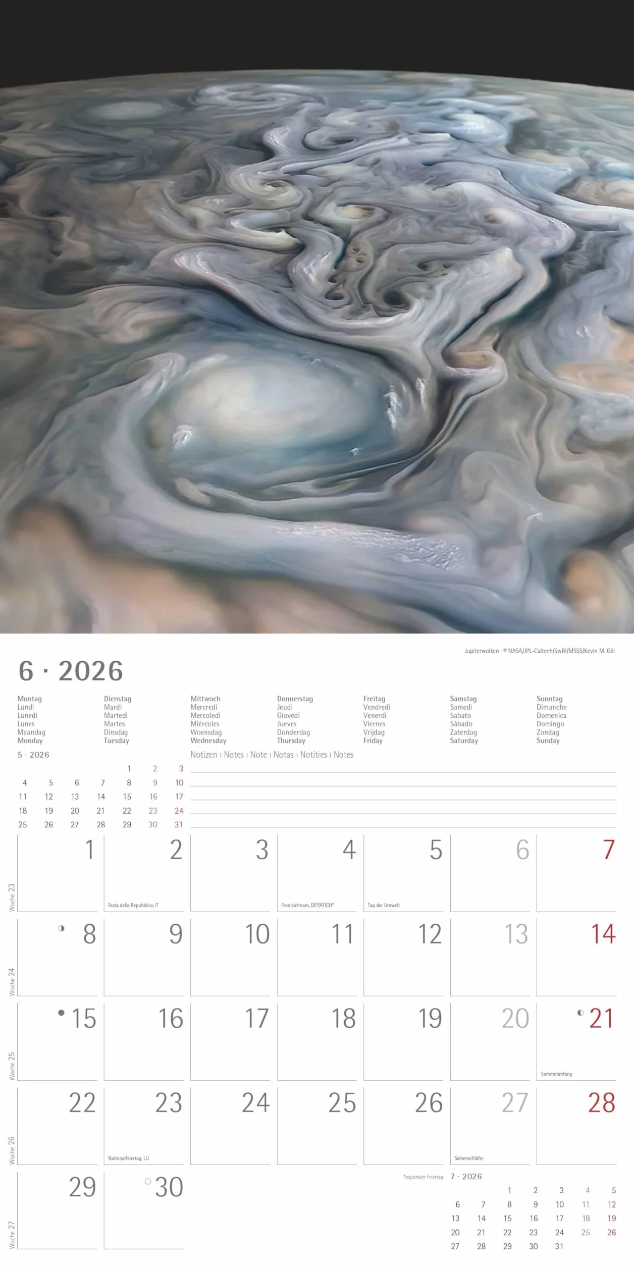 Alpha Edition - Space 2026 – Broschürenkalender 30×30 cm (30×60 geöffnet) mit Notizbereich, faszinierender Weltraum-Wandkalender & Bildkalender, idealer Wandplaner für Astronomie- & Sternenfans