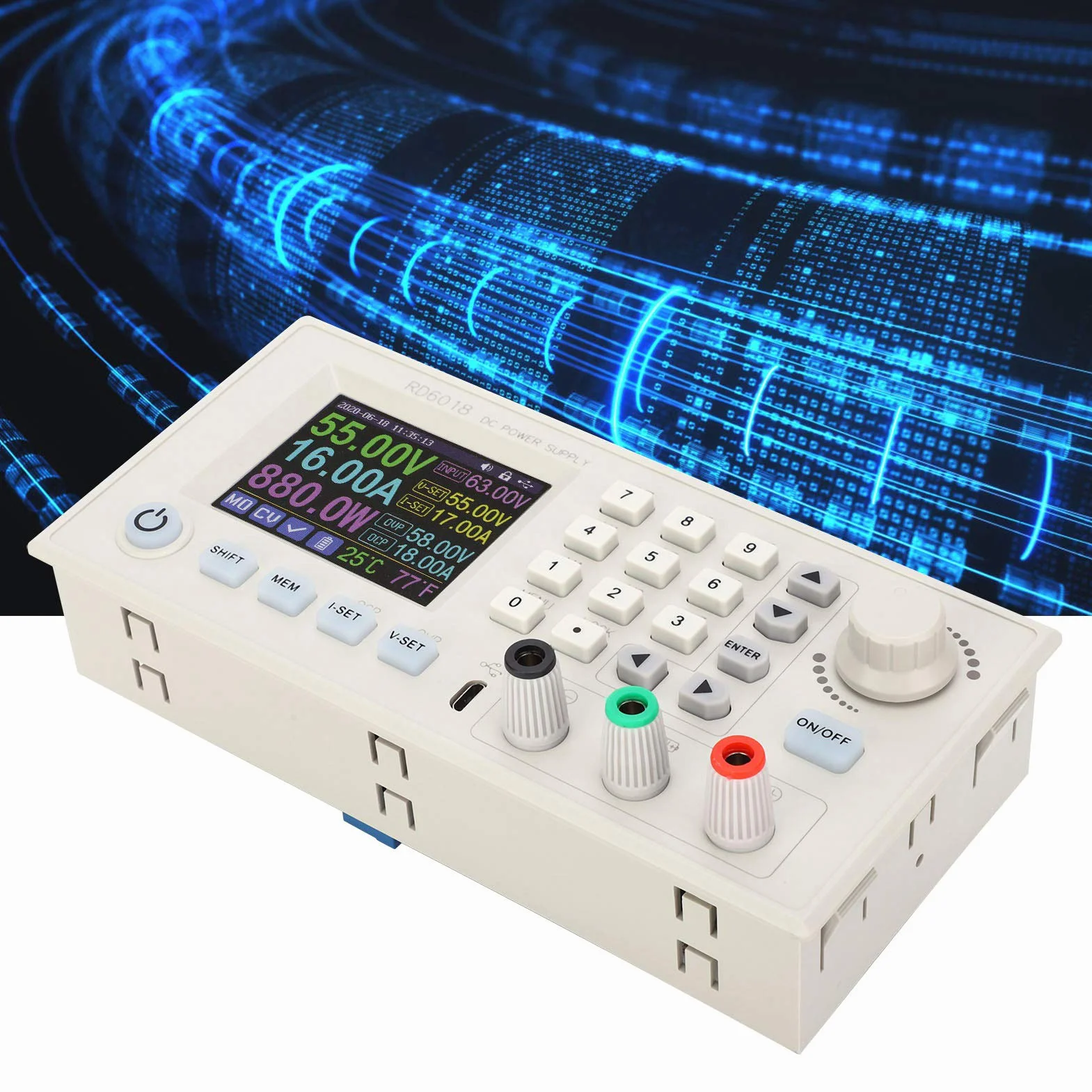 Regulowany CNC Moduł Zasilacza DC-DC Buck Stałe Zasilanie ławki DC 6-70V do 0-60V(RD6018)