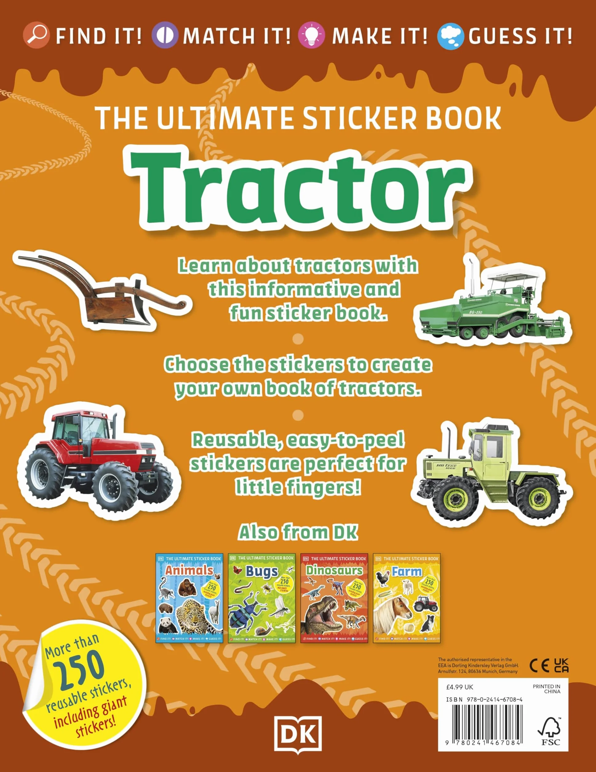 Ultimate Sticker Book Tractor: More than 250 Reusable Stickers of Farm Vehicles and Machinery