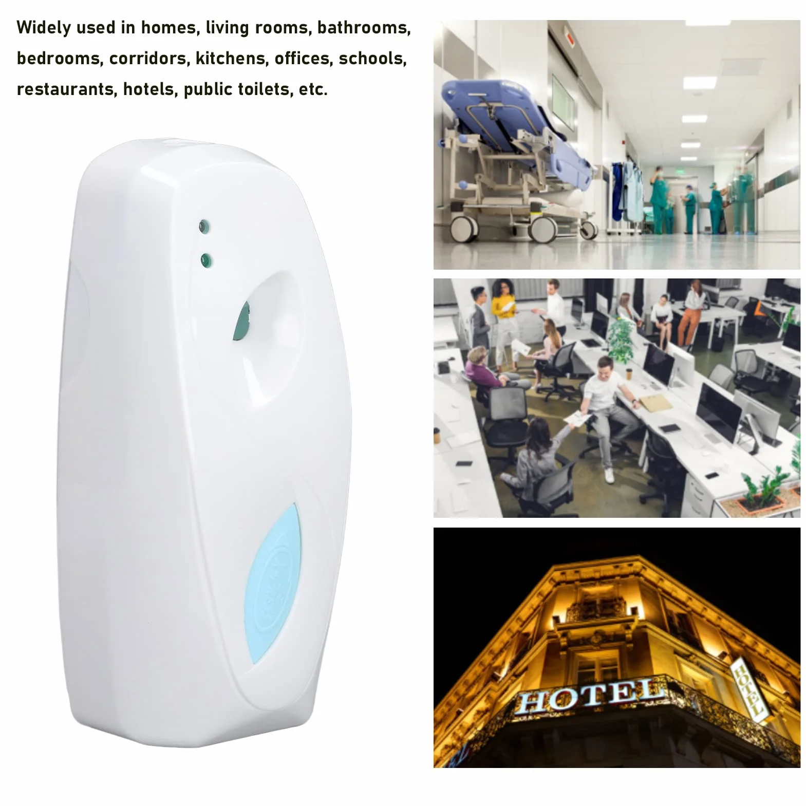 Automatyczny dozownik zapachowy 300 ml, automatyczny rozpylacz w aerozolu perfumowany dozownik zapachowy na ścianę, automatyczny dozownik dezodorantu biały 90x82x210mm