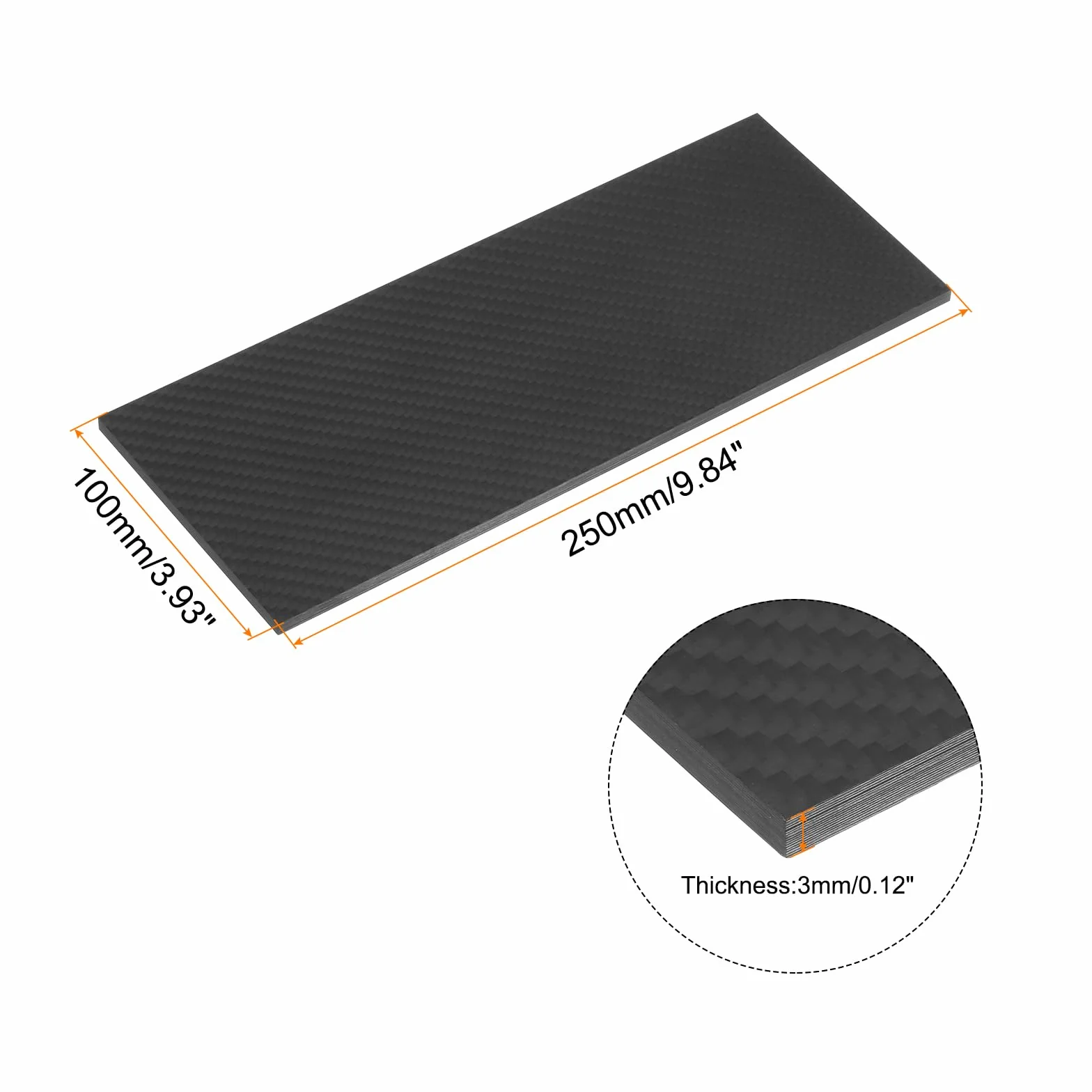QUARKZMAN 1 szt. płyta z włókna węglowego 250×100×3mm matowa powierzchnia pultrudowana płaska deska z włókna węglowego płyta z tkaniny skośnej do latawca samolot RC