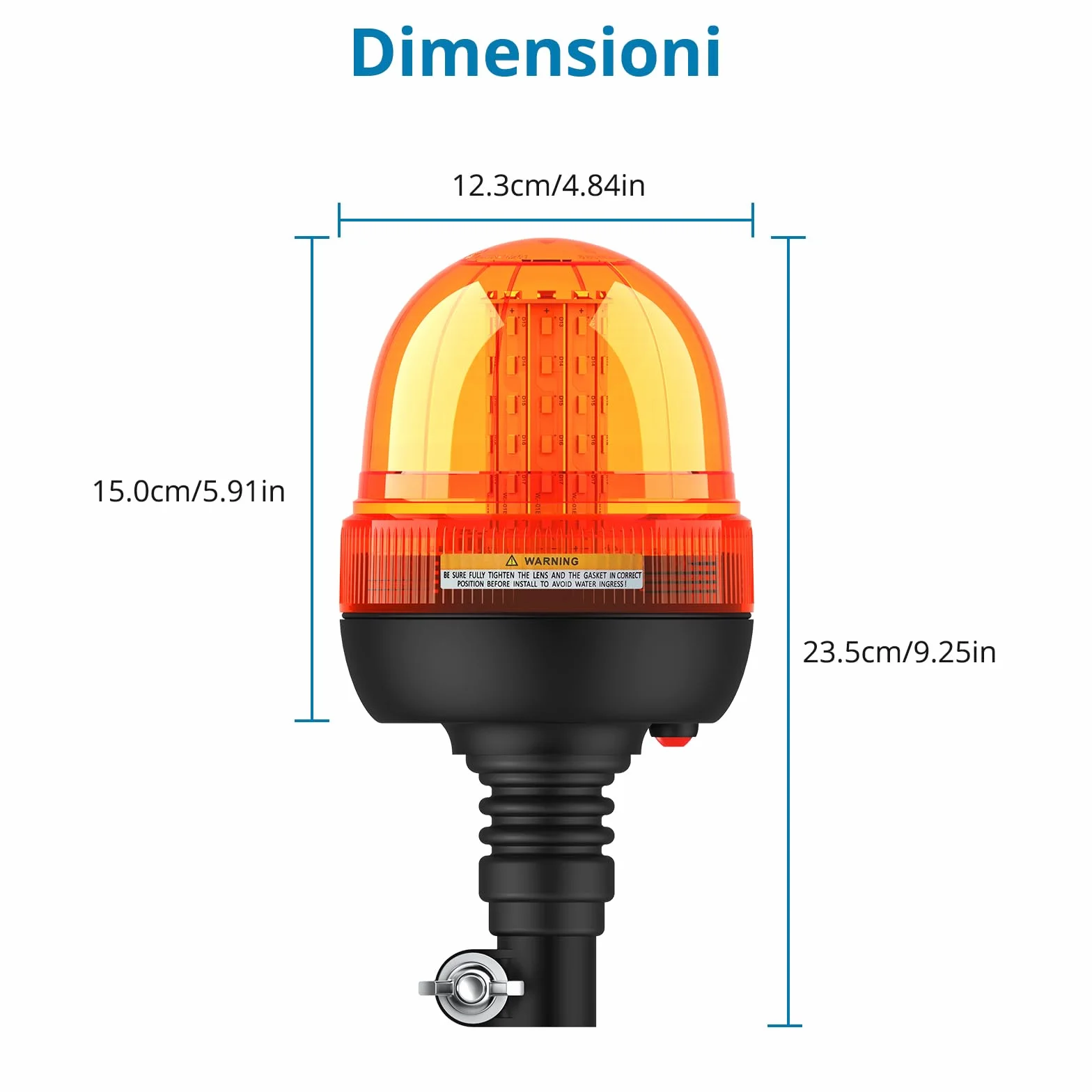 AUTOUTLET 2 x lampa ostrzegawcza z 60 diodami LED, Amber, 12 V/24 V, z 3 trybami oświetlenia, dopuszczenie do ruchu drogowego R10 E9, wodoszczelna, pyłoszczelna, do traktorów, ciężarówek i samochodów