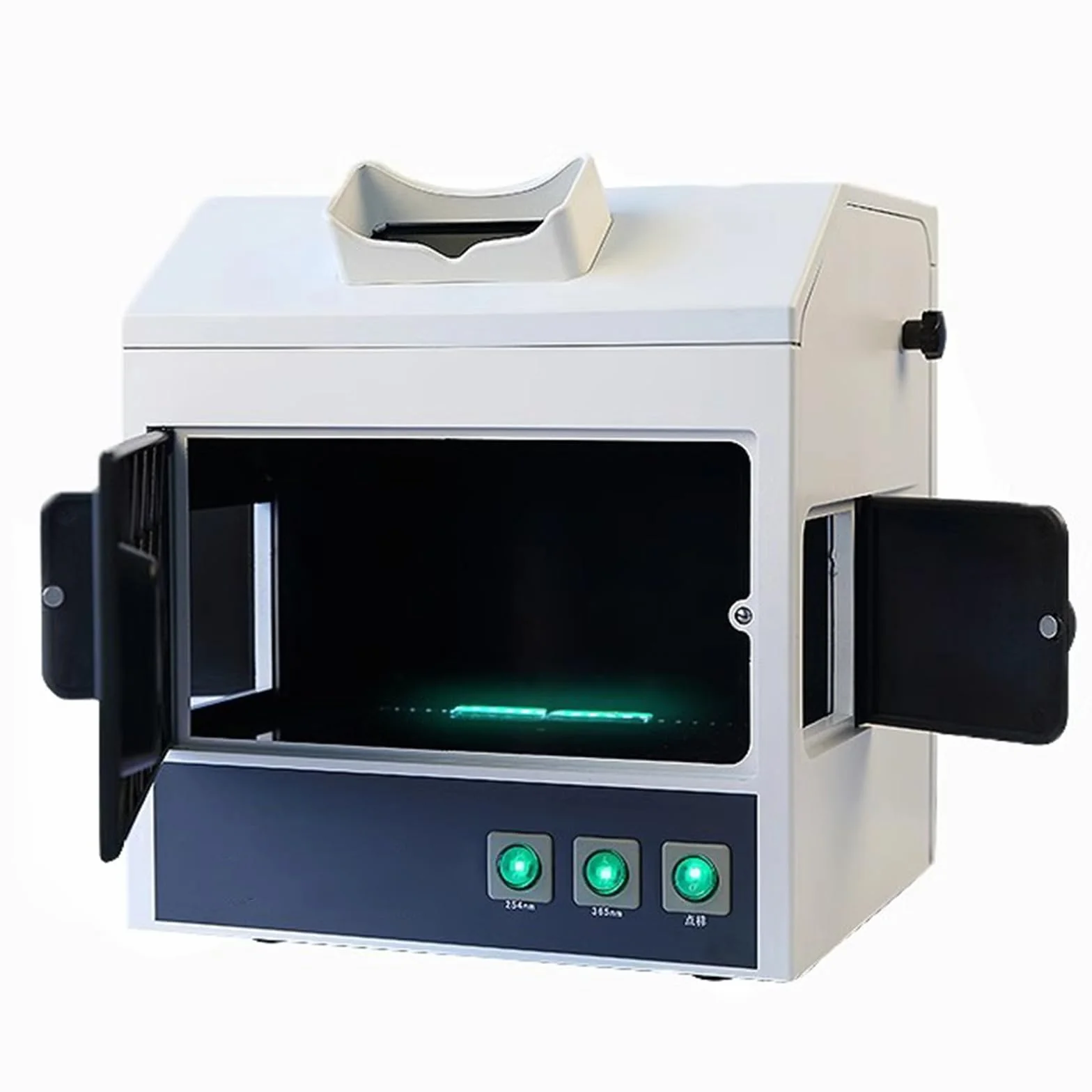Ciemne pudełko UV Analyzer, szafka na lampę UV, laboratoryjny detektor fluorescencji, długość fali 254 Nm/365 NM, z oknem obserwacyjnym