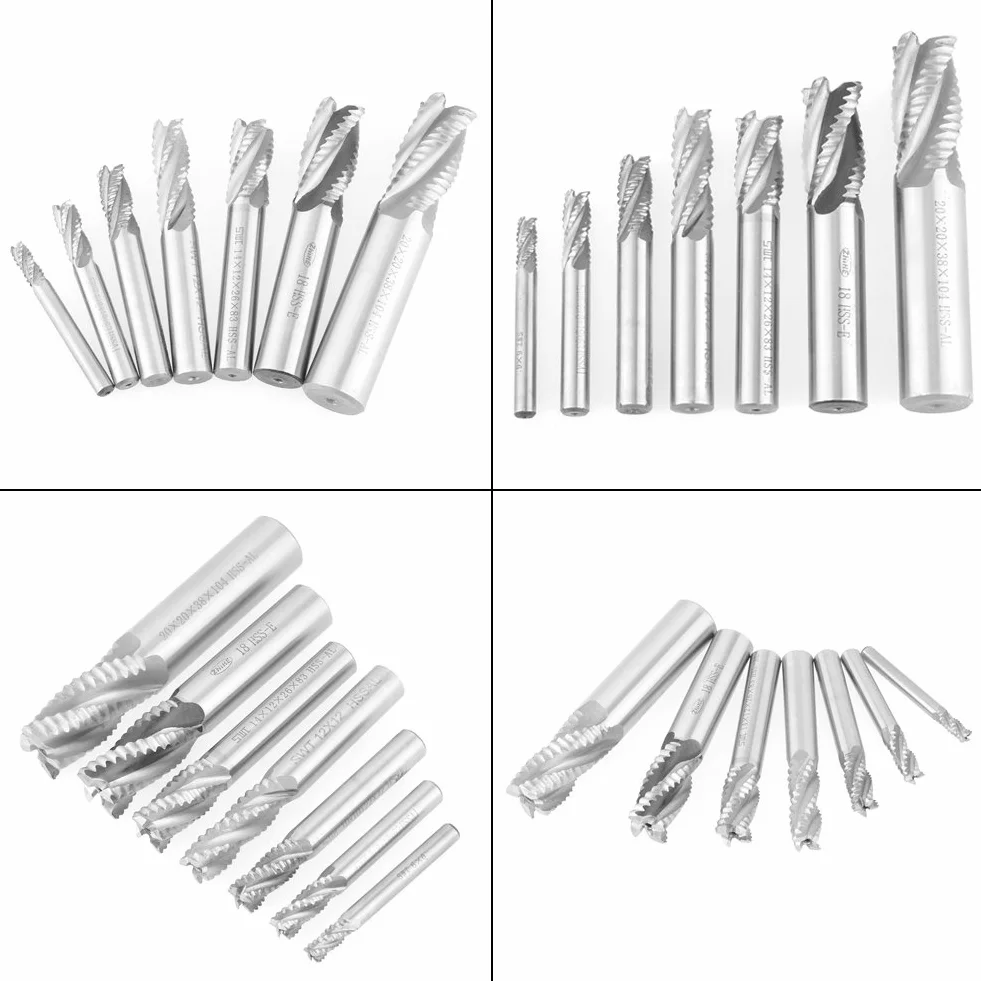 7 szt. frezy frezy HSS frez końcowy frez frezem 4 flety 6-20 mm zestaw bitów frezu końcowego