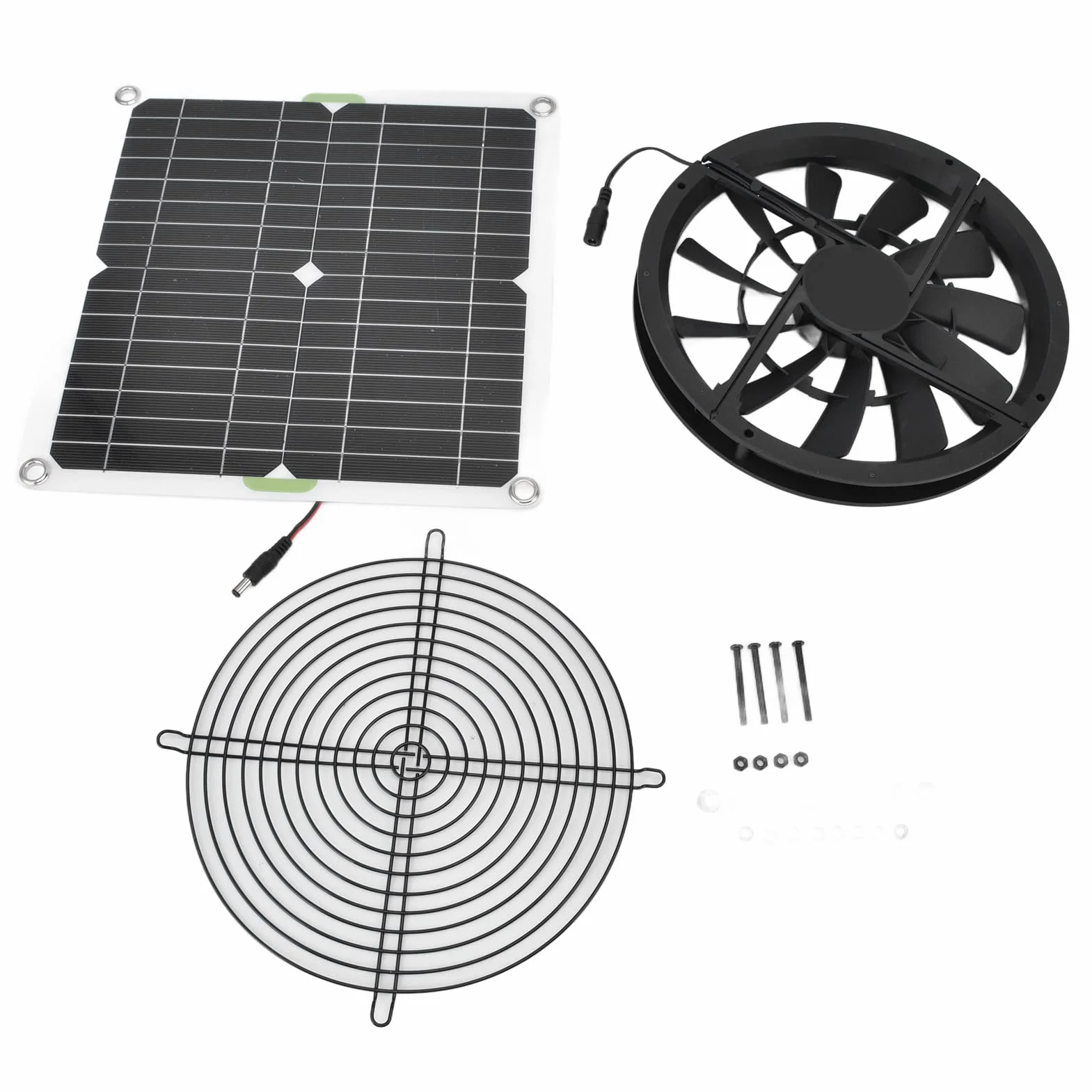 100W Solar Panel Fan Kit, Odporny Na Warunki Atmosferyczne Zasilany Energią Słoneczną Attic Ventilator, 12V 10in Panel Słoneczny Wentylator Wyciągowy dla Małych Kurników Szklarnie Szopy Domy Zwierząt